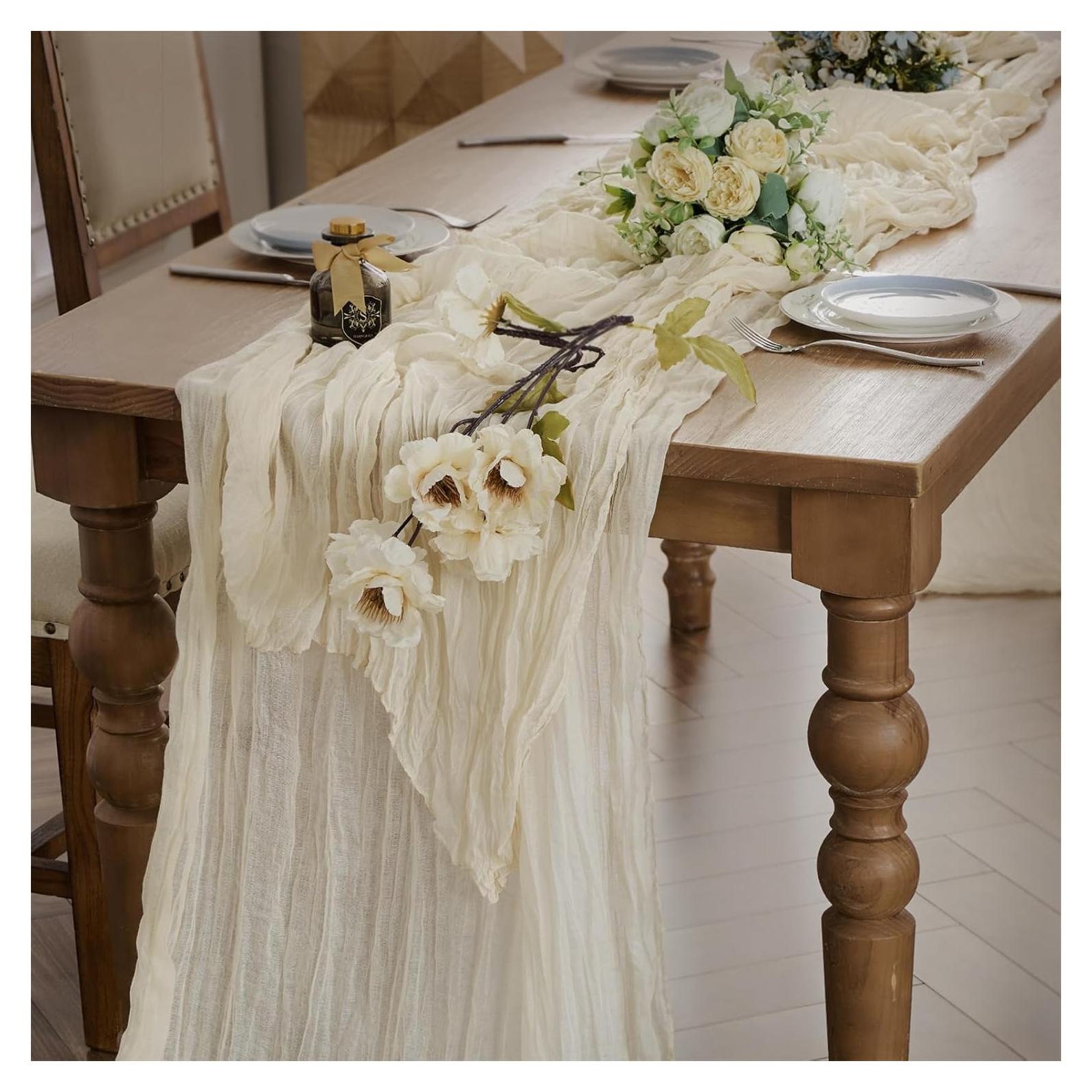 Caminito de Mesa de Gasa de Queso WAITER TREE Beige 89x300cm