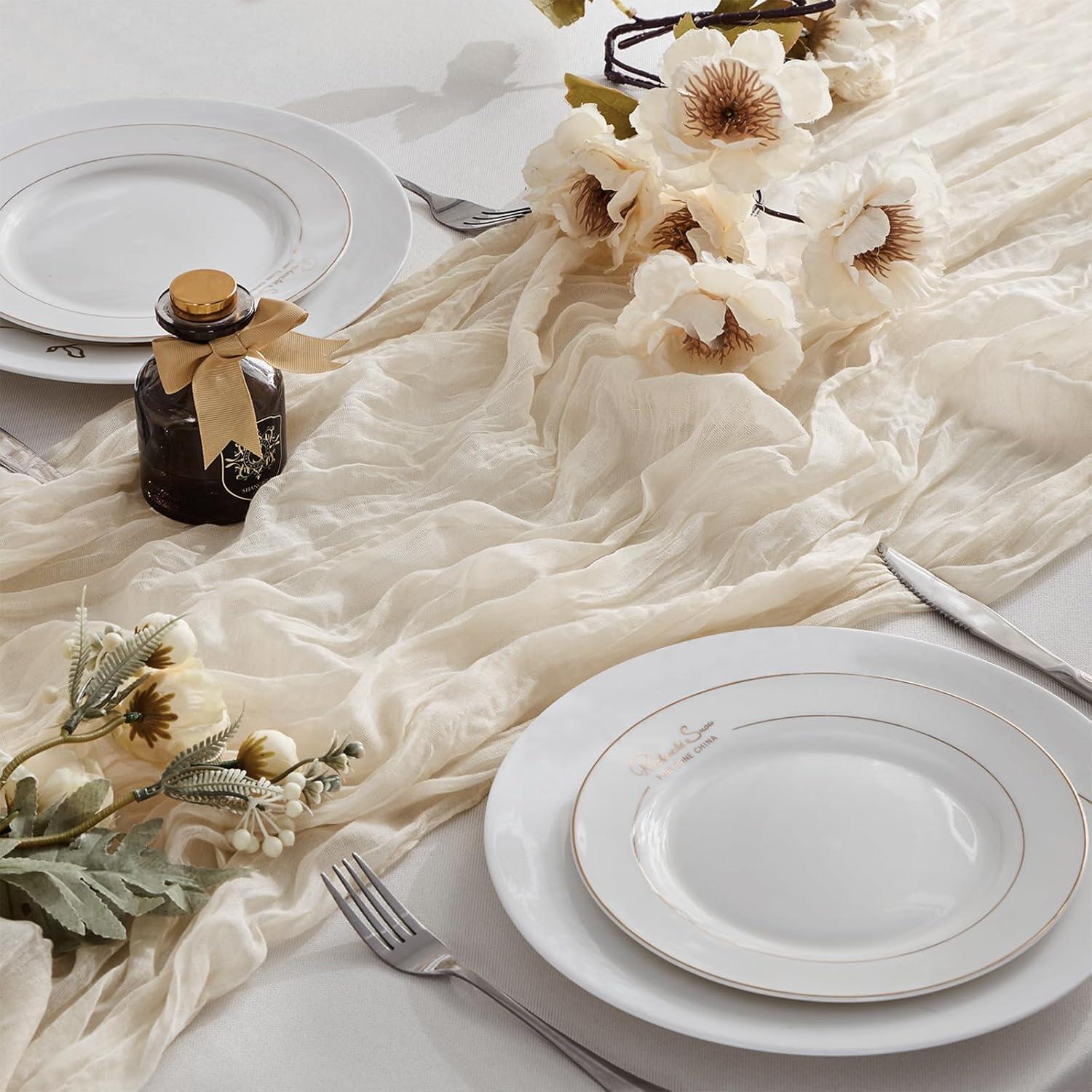 Caminito de Mesa de Gasa de Queso WAITER TREE Beige 89x300cm