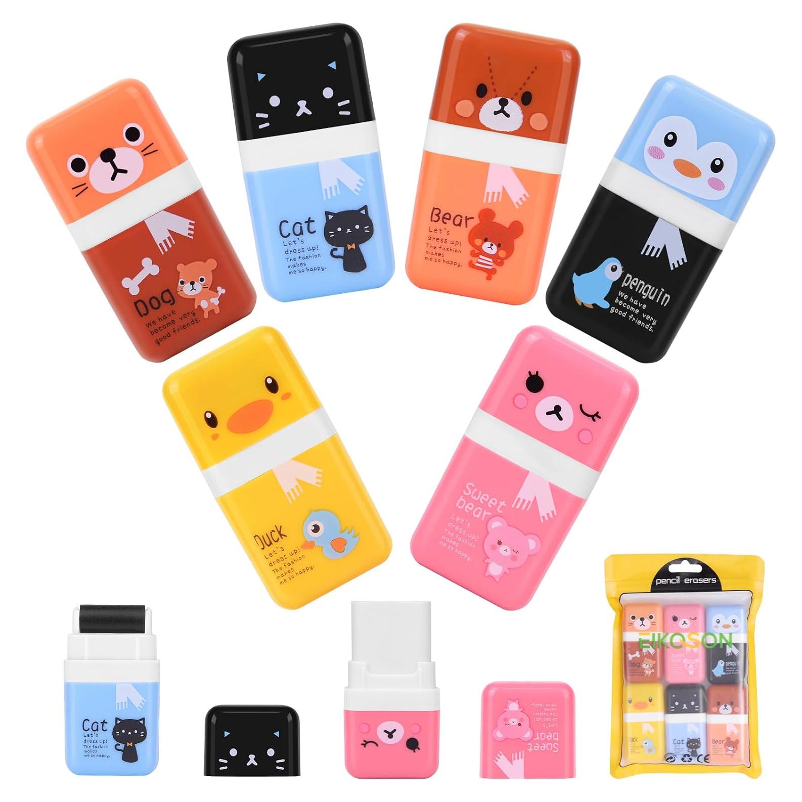 Gomas de Borrar EIKOSON para Niños - Paquete de 6 Animales