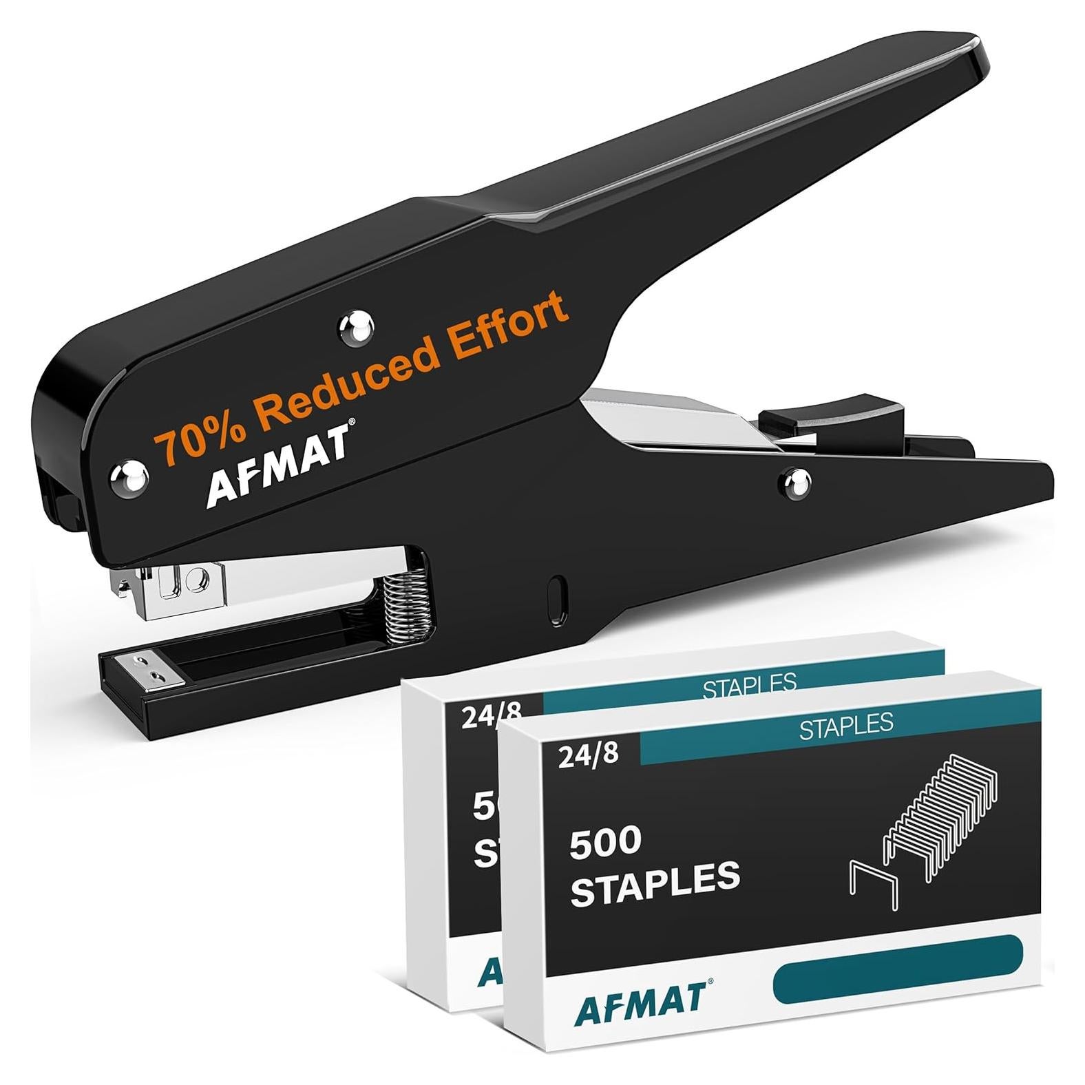Grapadora de Pinzas AFMAT Metal 30 Hojas Ergonomía Negra
