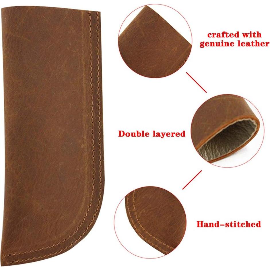 Cubierta de Mango de Hierro Fundido Trumoter de Cuero Genuino