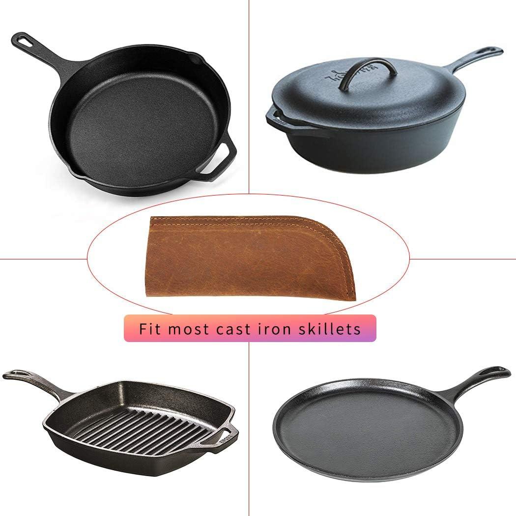 Cubierta de Mango de Hierro Fundido Trumoter de Cuero Genuino