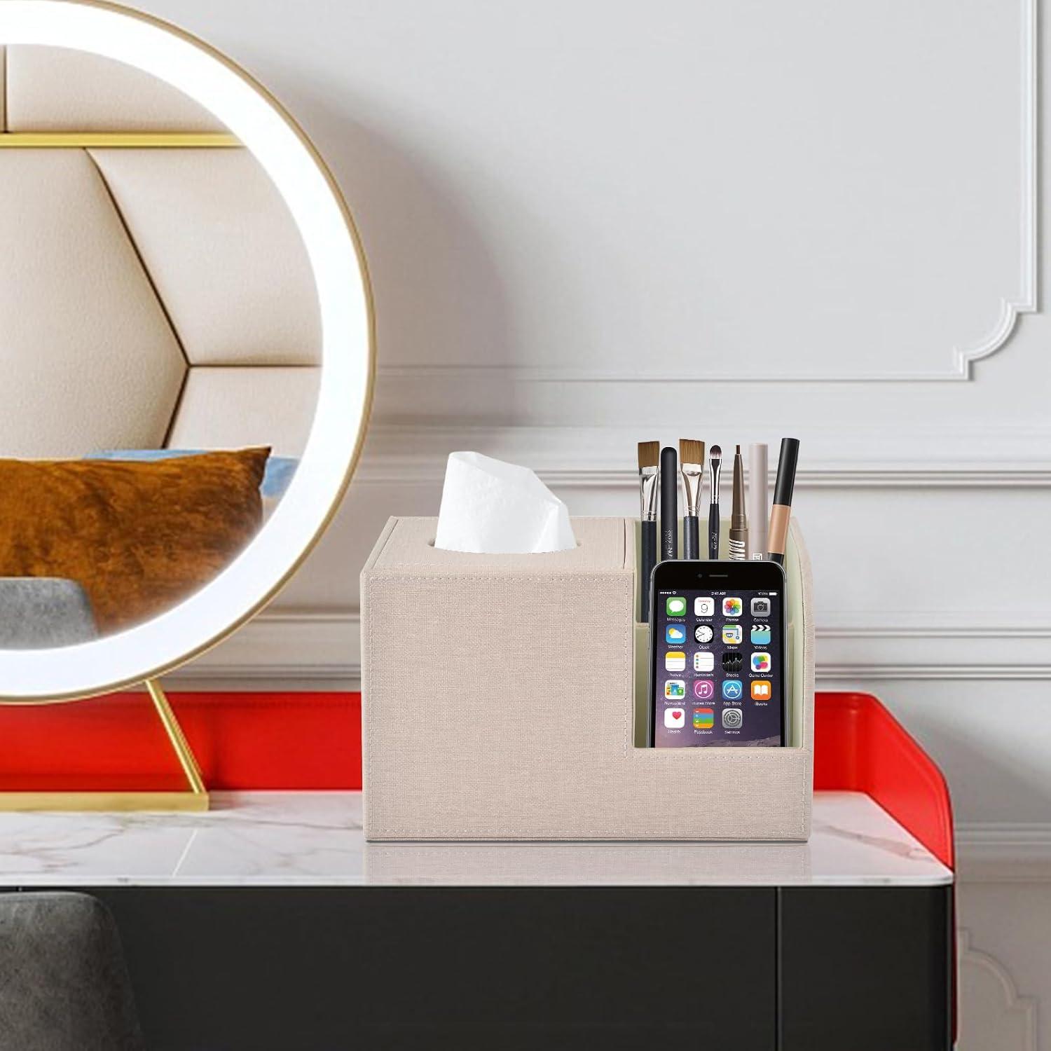 Cubierta de Caja de Tejido Cuadrada XNONE Beige 22.4x13.5x14.5 cm