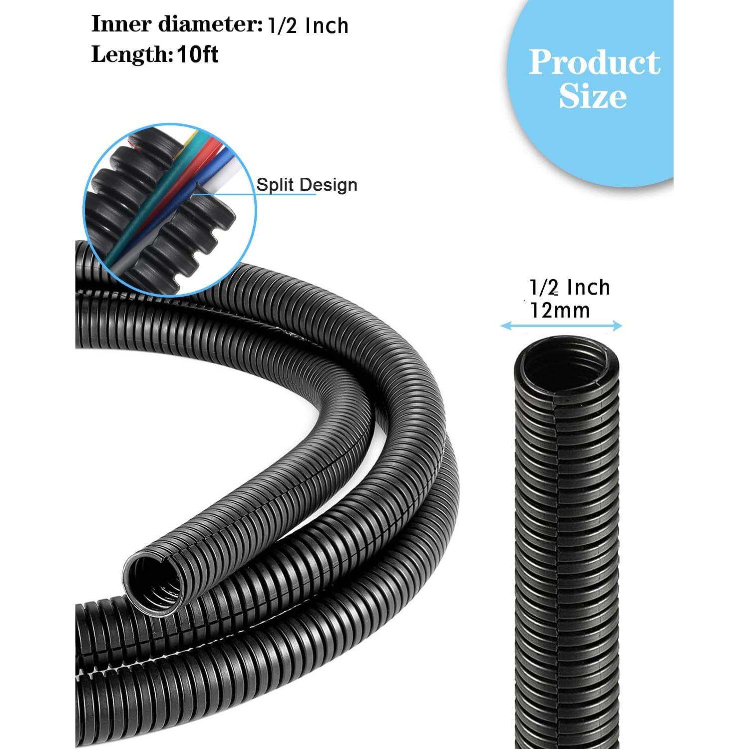 Manguera de Alambre Dividido 1/2" Negro 3.05m HSWC-TERMINAL