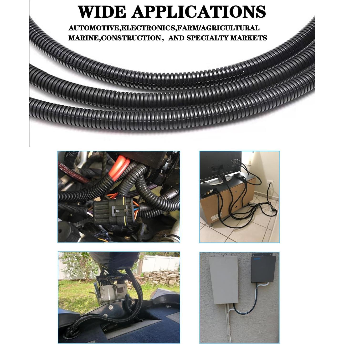 Manguera de Alambre Dividido 1/2" Negro 3.05m HSWC-TERMINAL