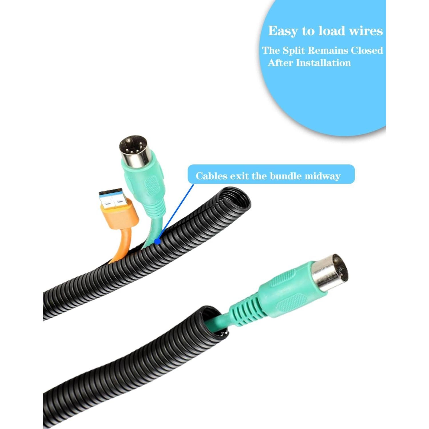 Manguera de Alambre Dividido 1/2" Negro 3.05m HSWC-TERMINAL