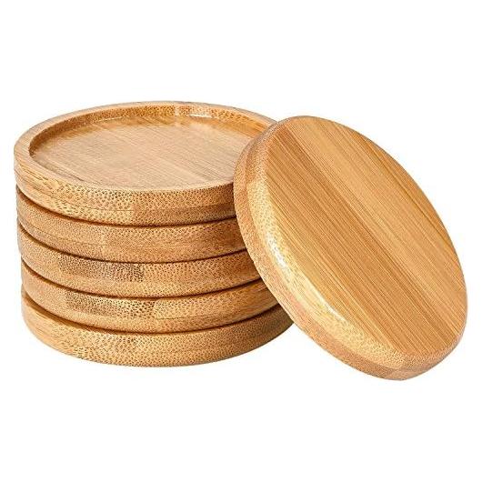 Bandejas de Bambú Frienda para Macetas de 6.4 cm - Paquete de 6