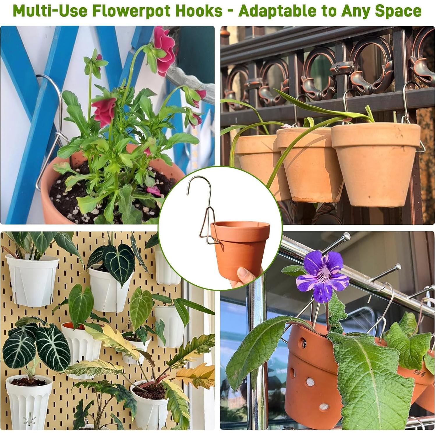 Ganchos para Macetas KOROI 10 Pzas Acero Inoxidable 5.8cm