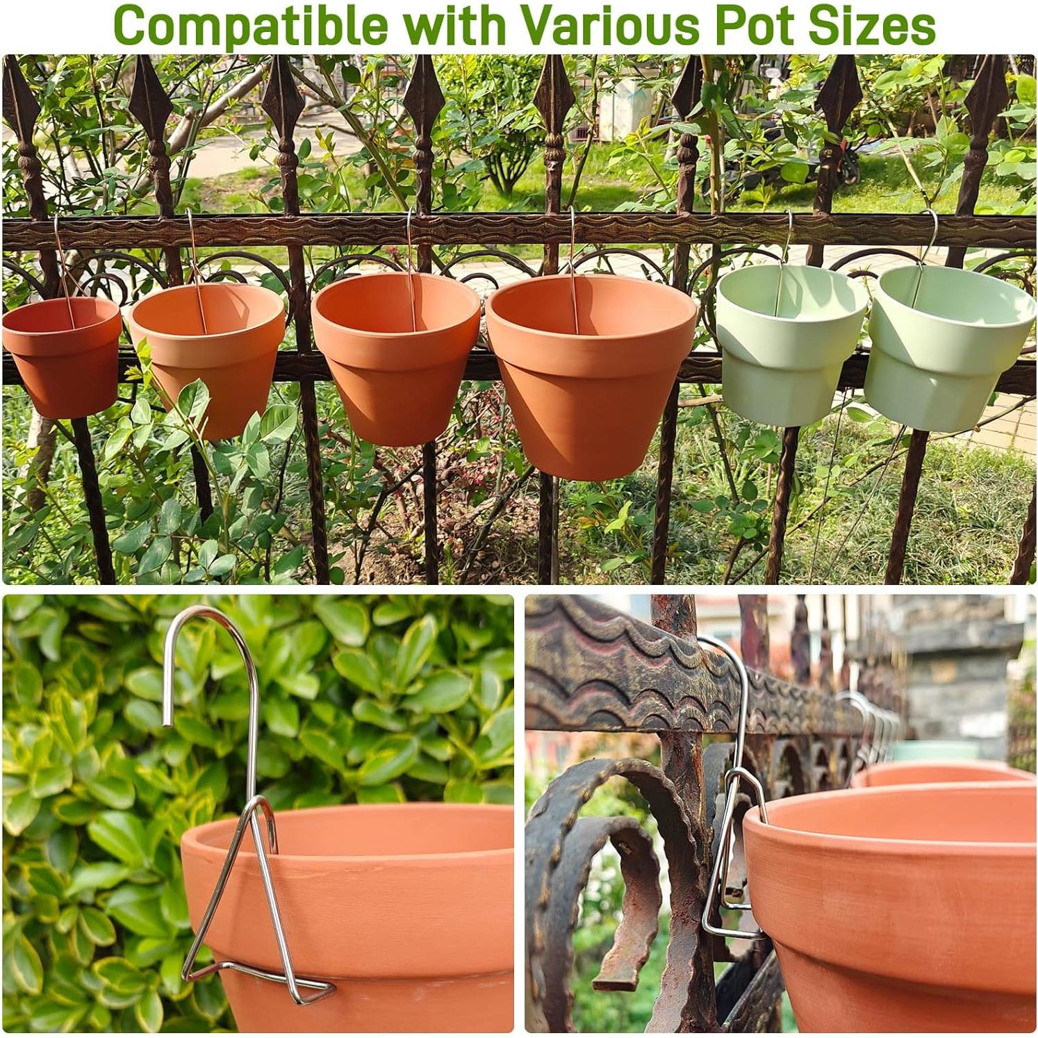 Ganchos para Macetas KOROI 10 Pzas Acero Inoxidable 5.8cm