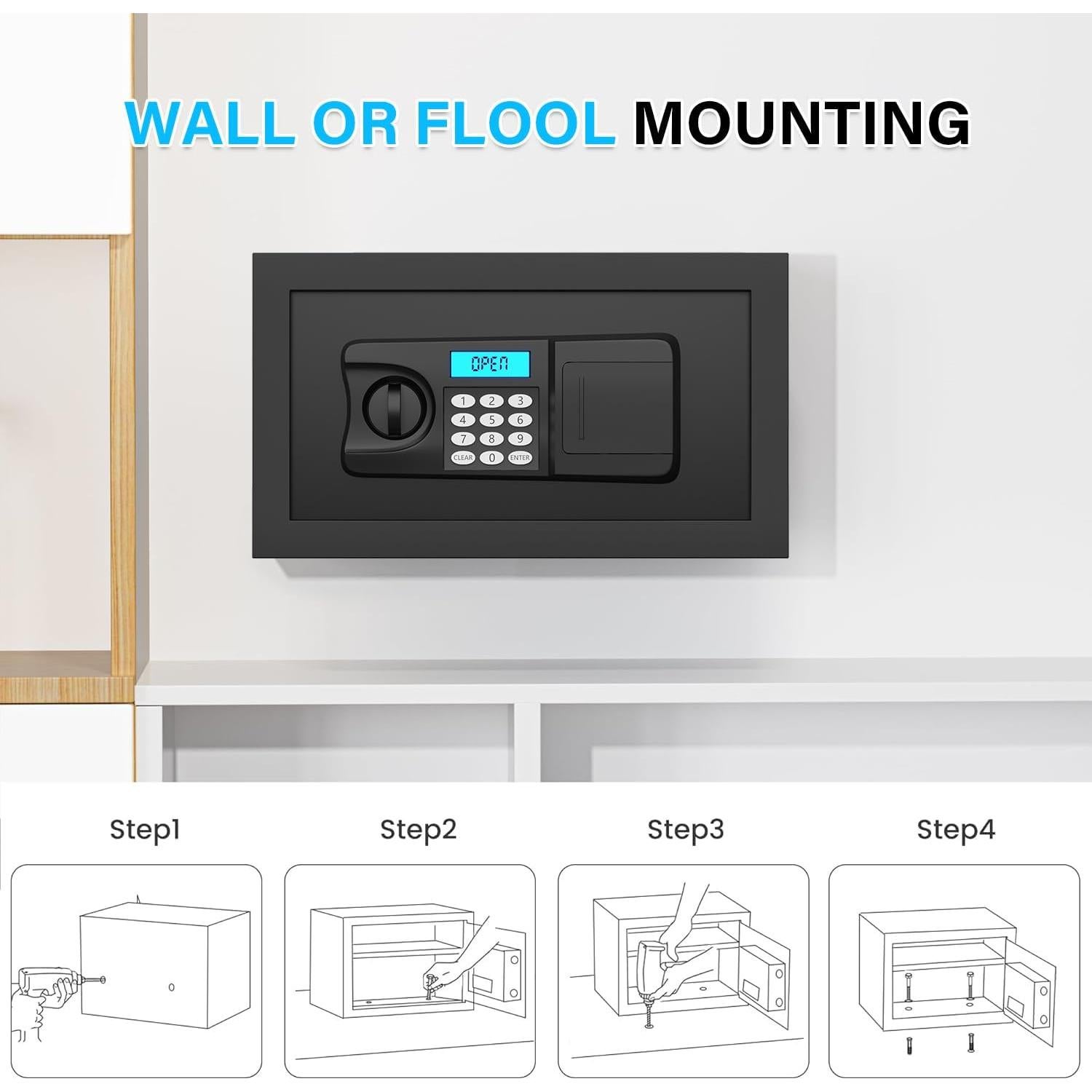 Caja Fuerte RXUJYC 0.5 Pies Cúbicos con Teclado y Alarma