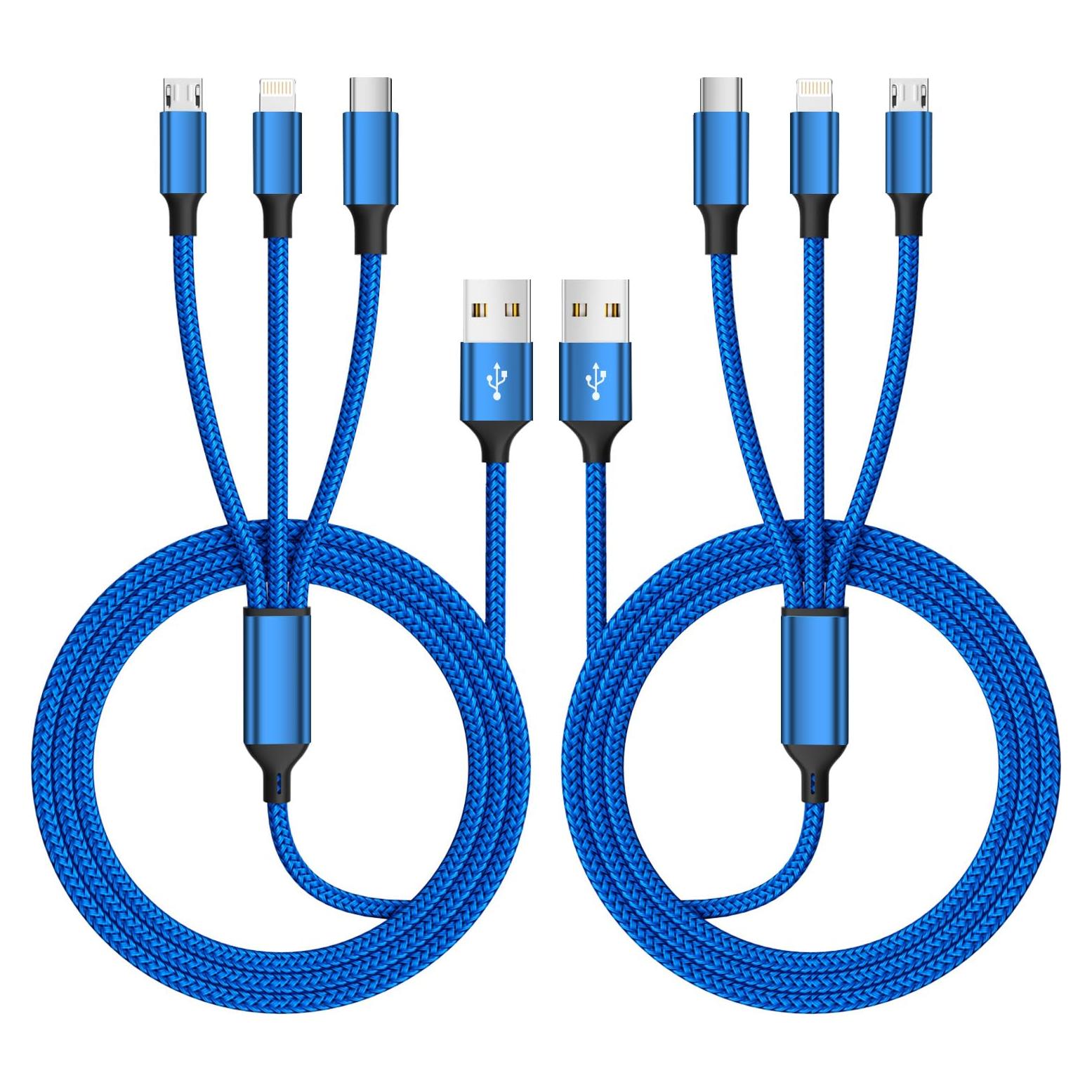 Cable de Carga Múltiple 3 en 1 Firsting 1.22m Azul