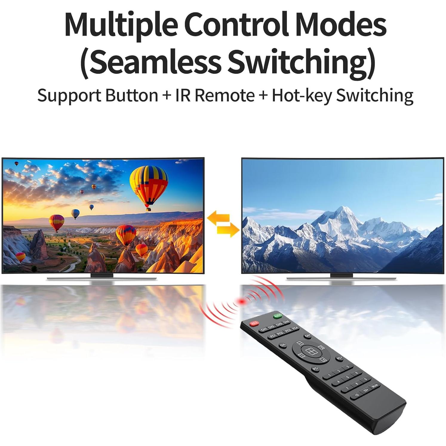 Interruptor KVM HDMI 4x1 Arvitek 4K@30Hz con PIP y audio