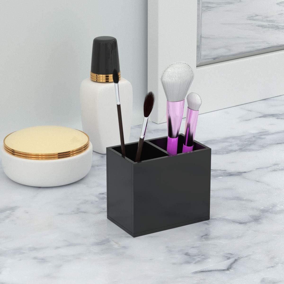 Soporte de Lápices Acrílico NIUBEE 2 Compartimentos Negro