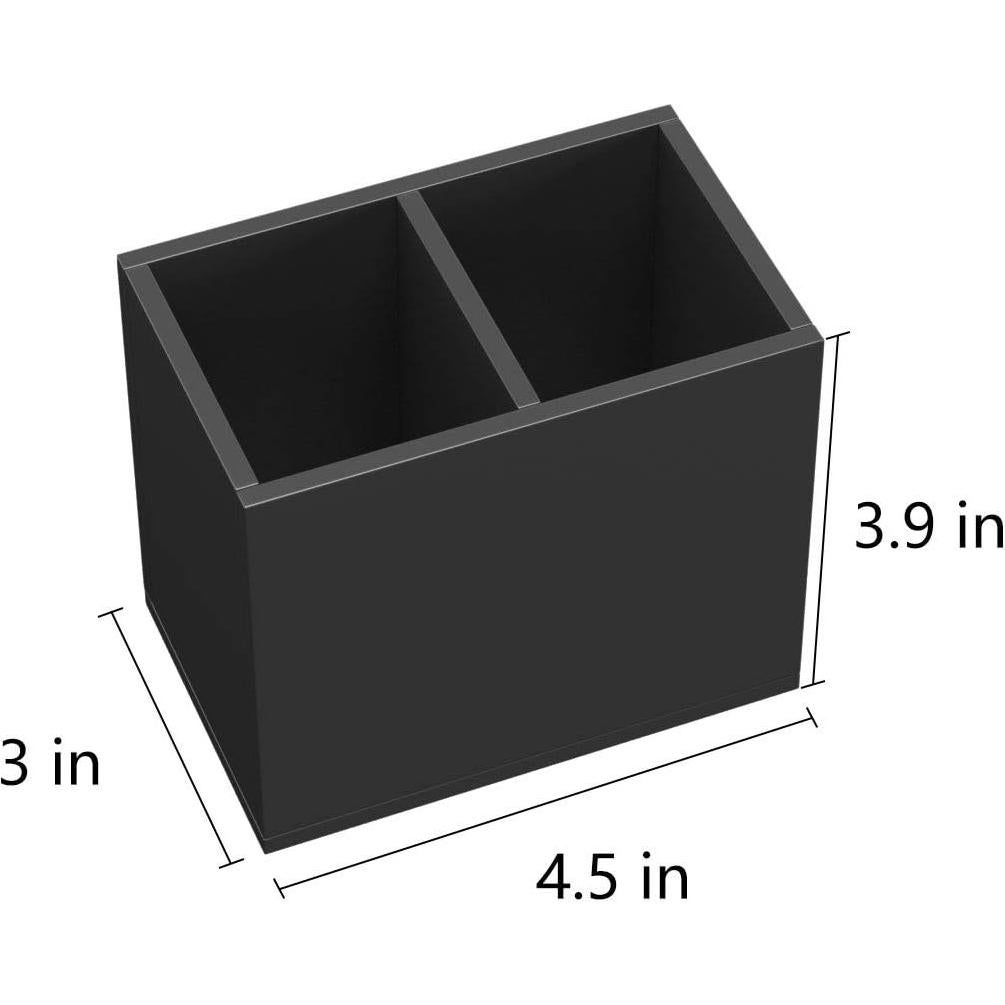 Soporte de Lápices Acrílico NIUBEE 2 Compartimentos Negro