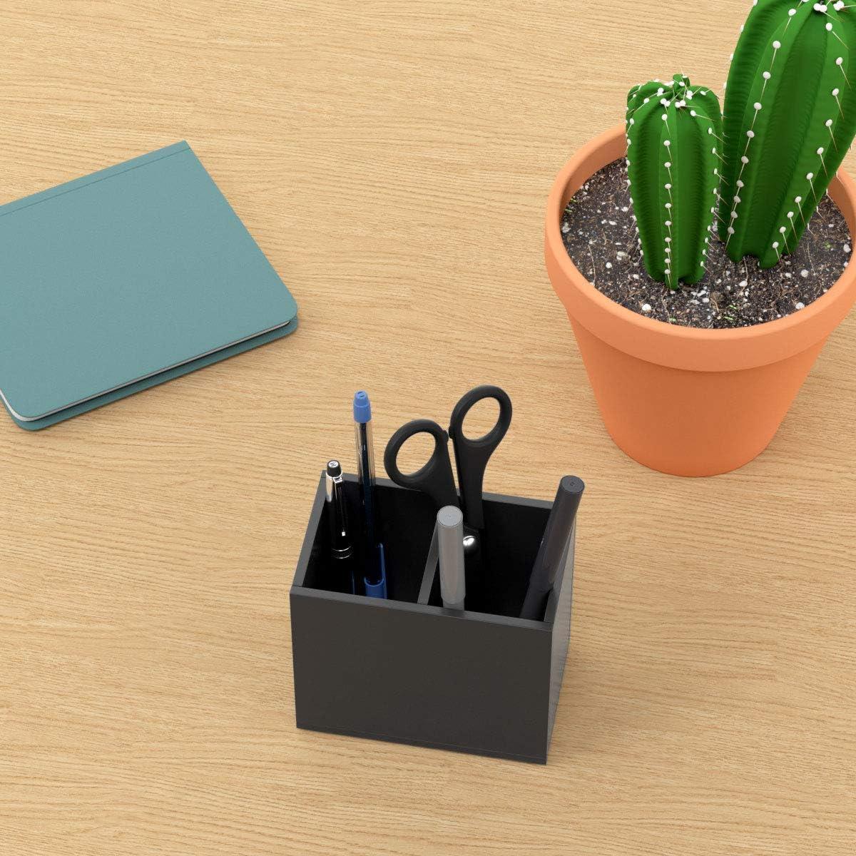 Soporte de Lápices Acrílico NIUBEE 2 Compartimentos Negro