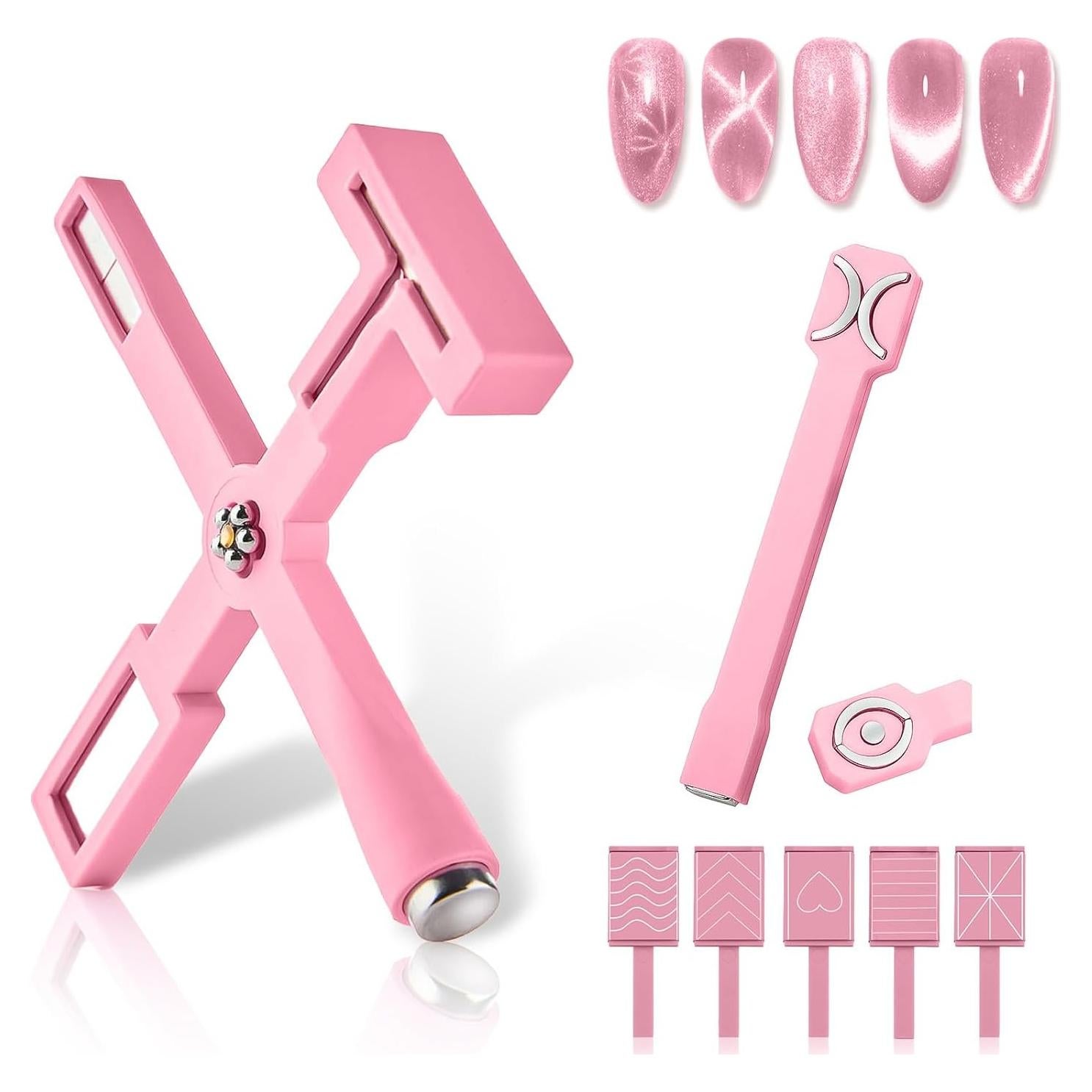 Kit 5 en 1 Imán para Uñas de Ojo de Gato HYLMMDA - Rosa