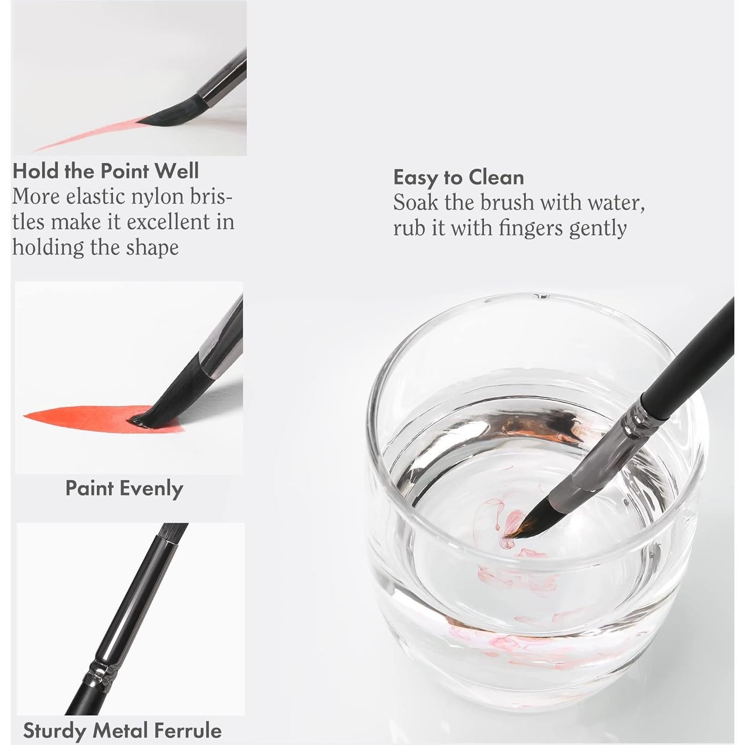 Juego de Pinceles de Acuarela ARTIFY 12 Piezas Nylon