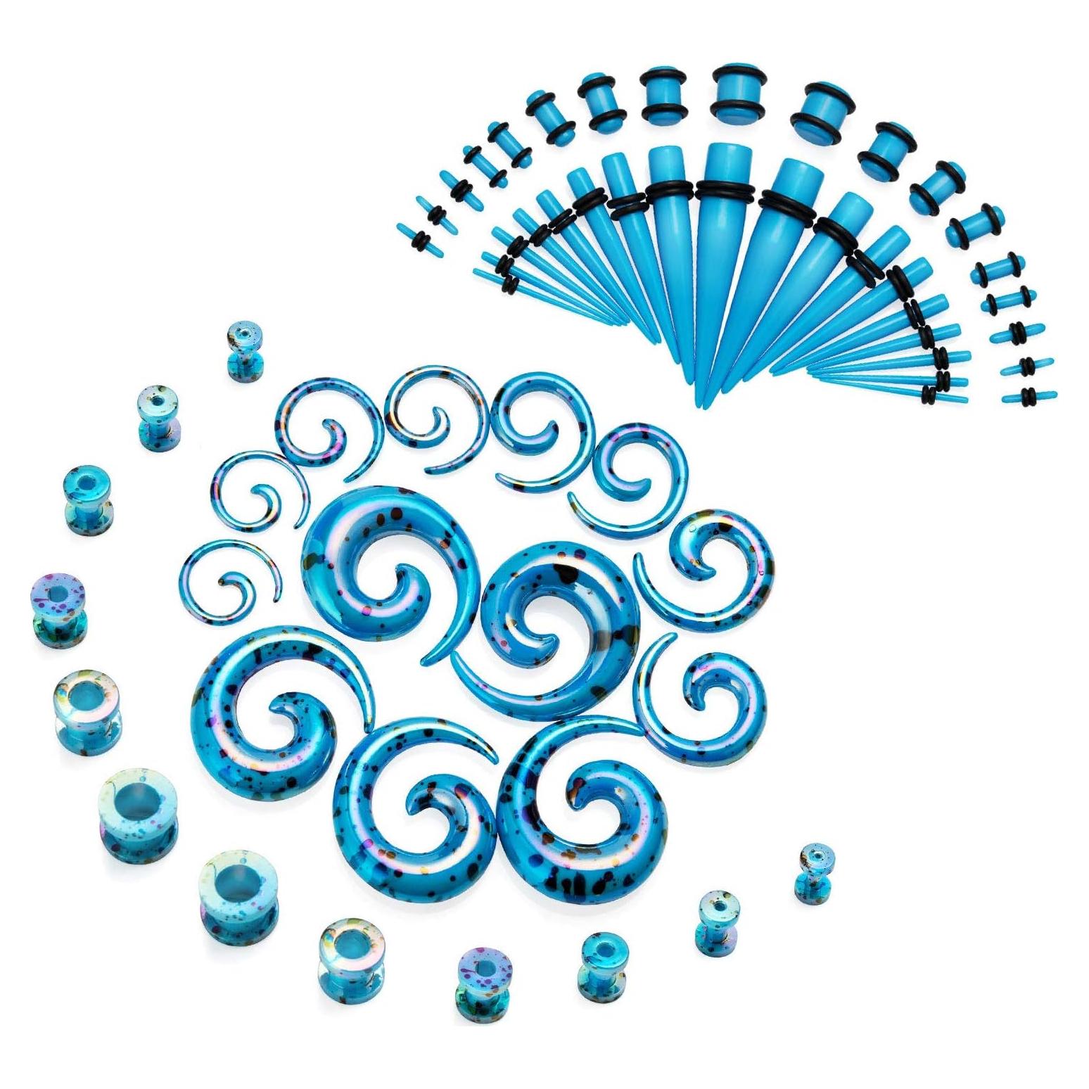 Kit de Estiramiento de Orejas 64 Piezas Acrílico JDXN