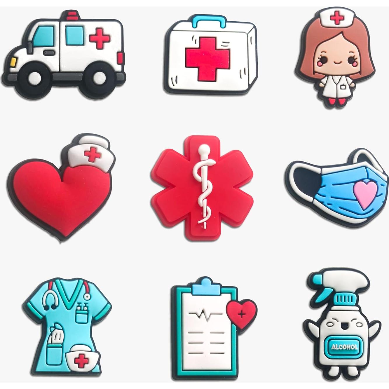 Encantos de Zapatos Kawaii 30PCS Médicos para Niñas y Mujeres