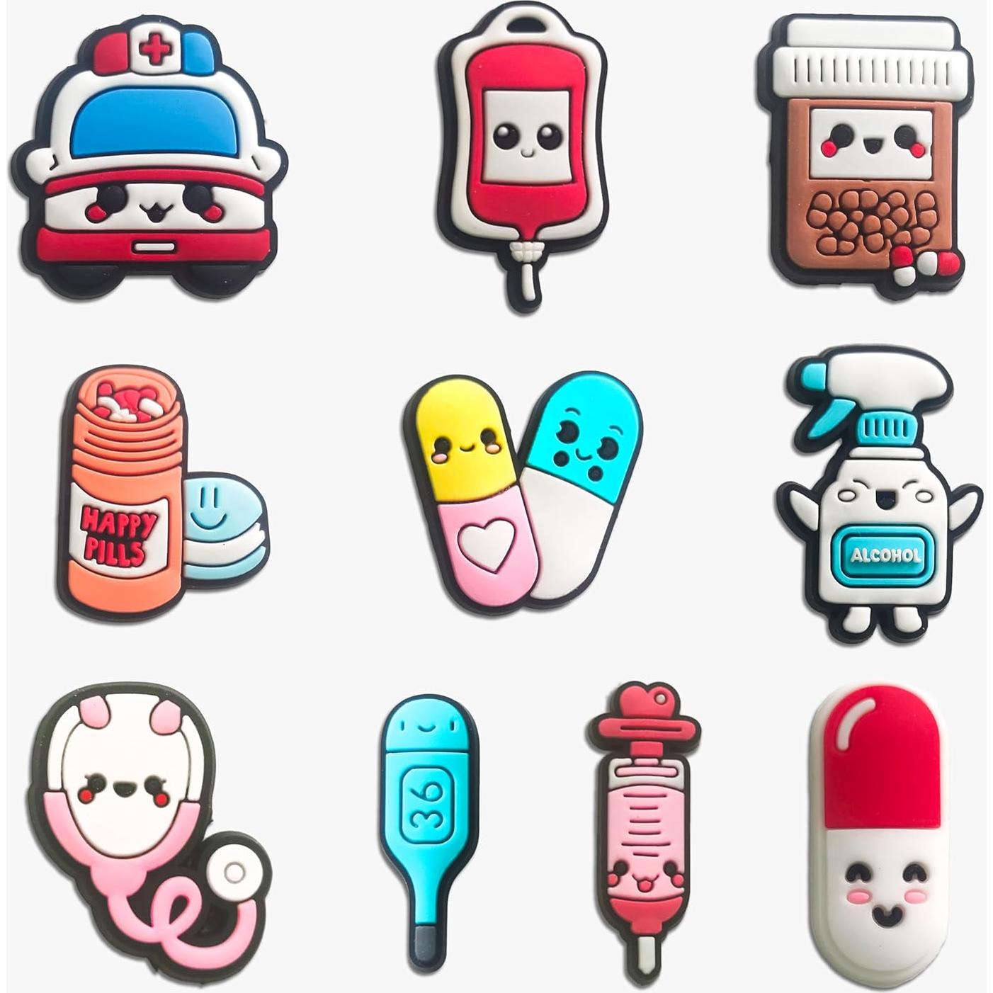 Encantos de Zapatos Kawaii 30PCS Médicos para Niñas y Mujeres