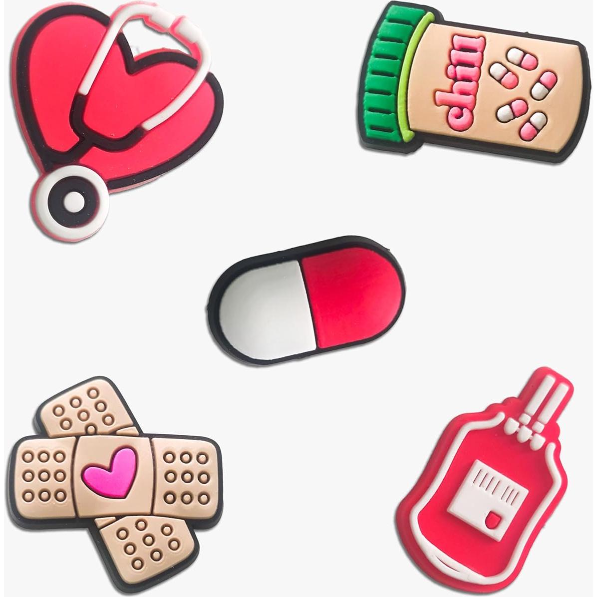 Encantos de Zapatos Kawaii 30PCS Médicos para Niñas y Mujeres