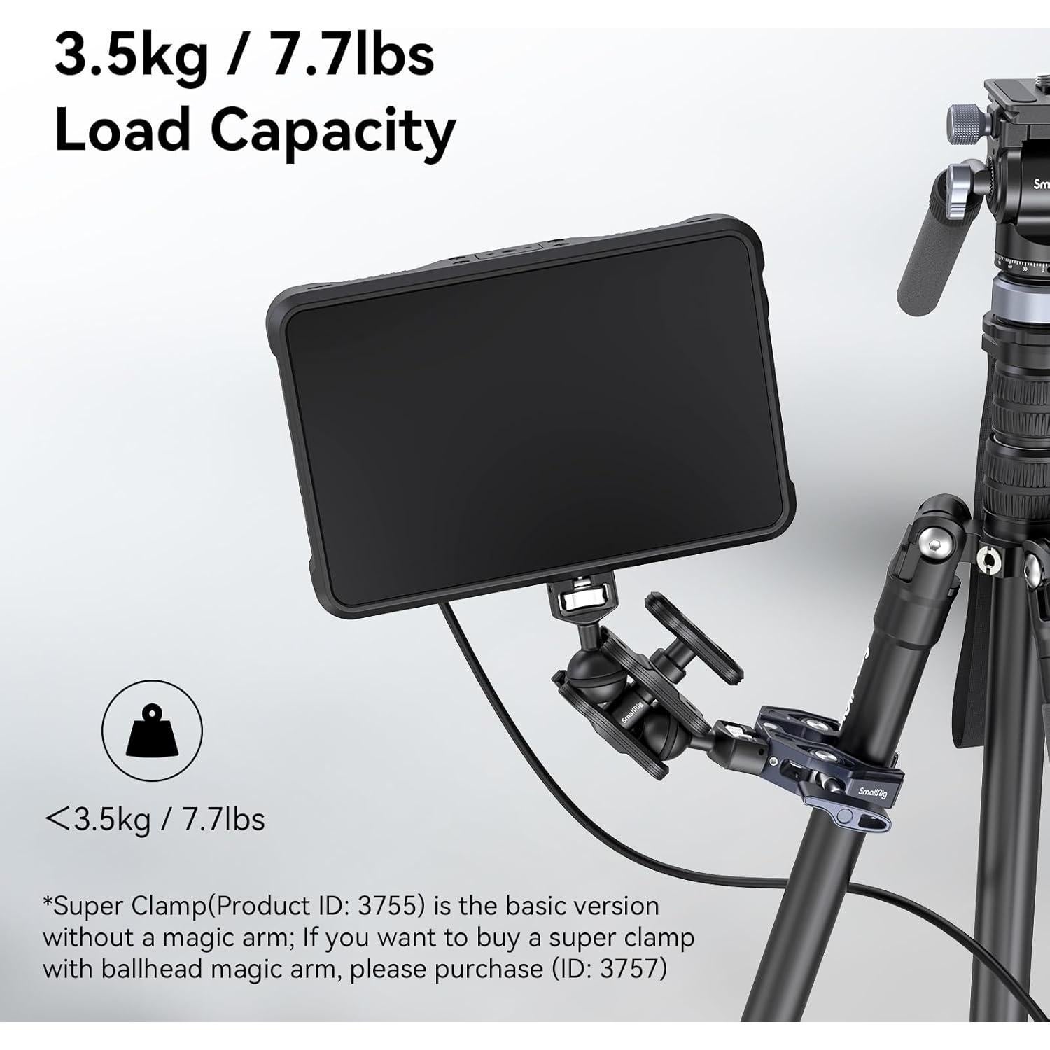 Abrazadera SMALLRIG Cangrejo Ajustable 3.5kg para Fotografía