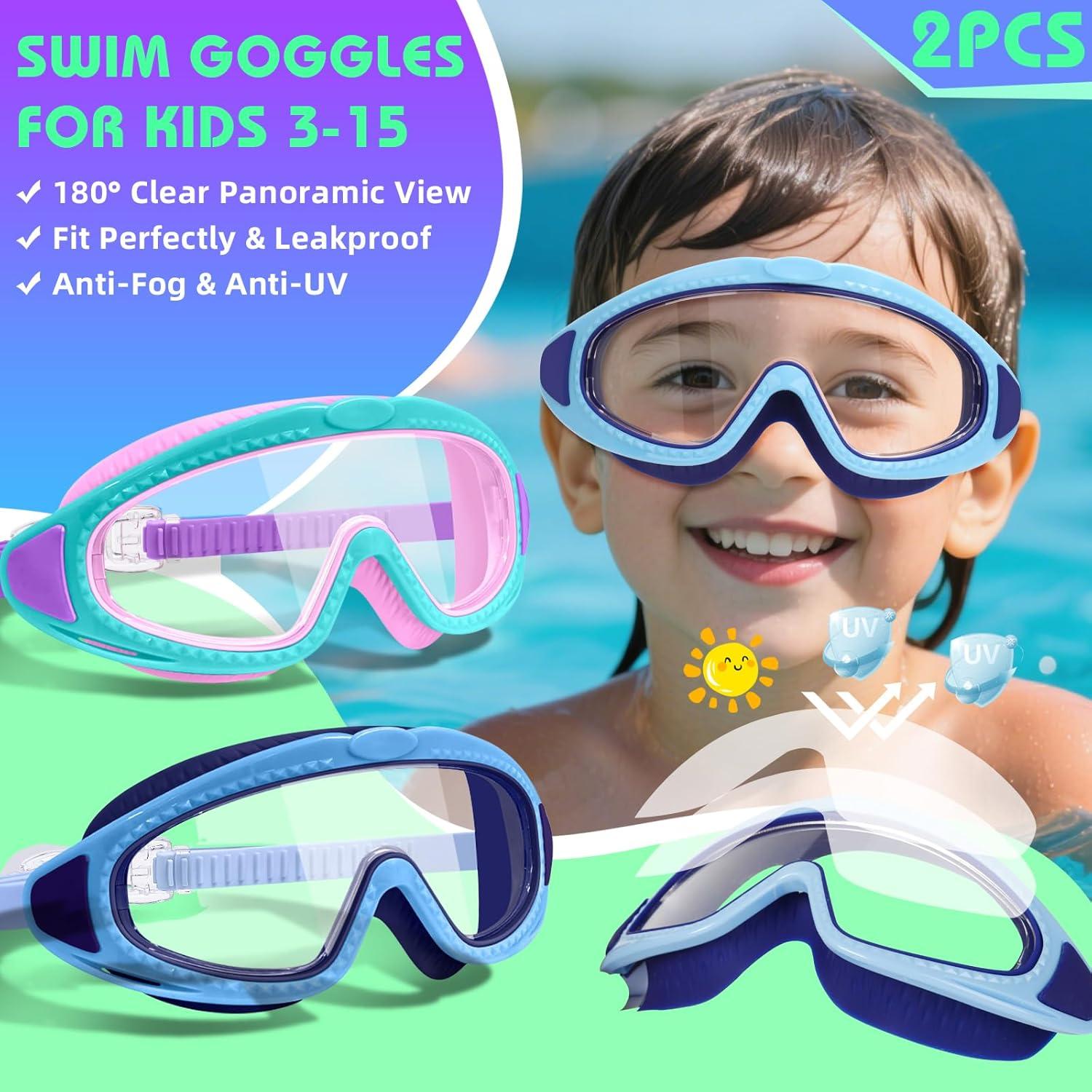 Gafas de Natación Antivaho para Niños 2 Piezas LYBHDAFA