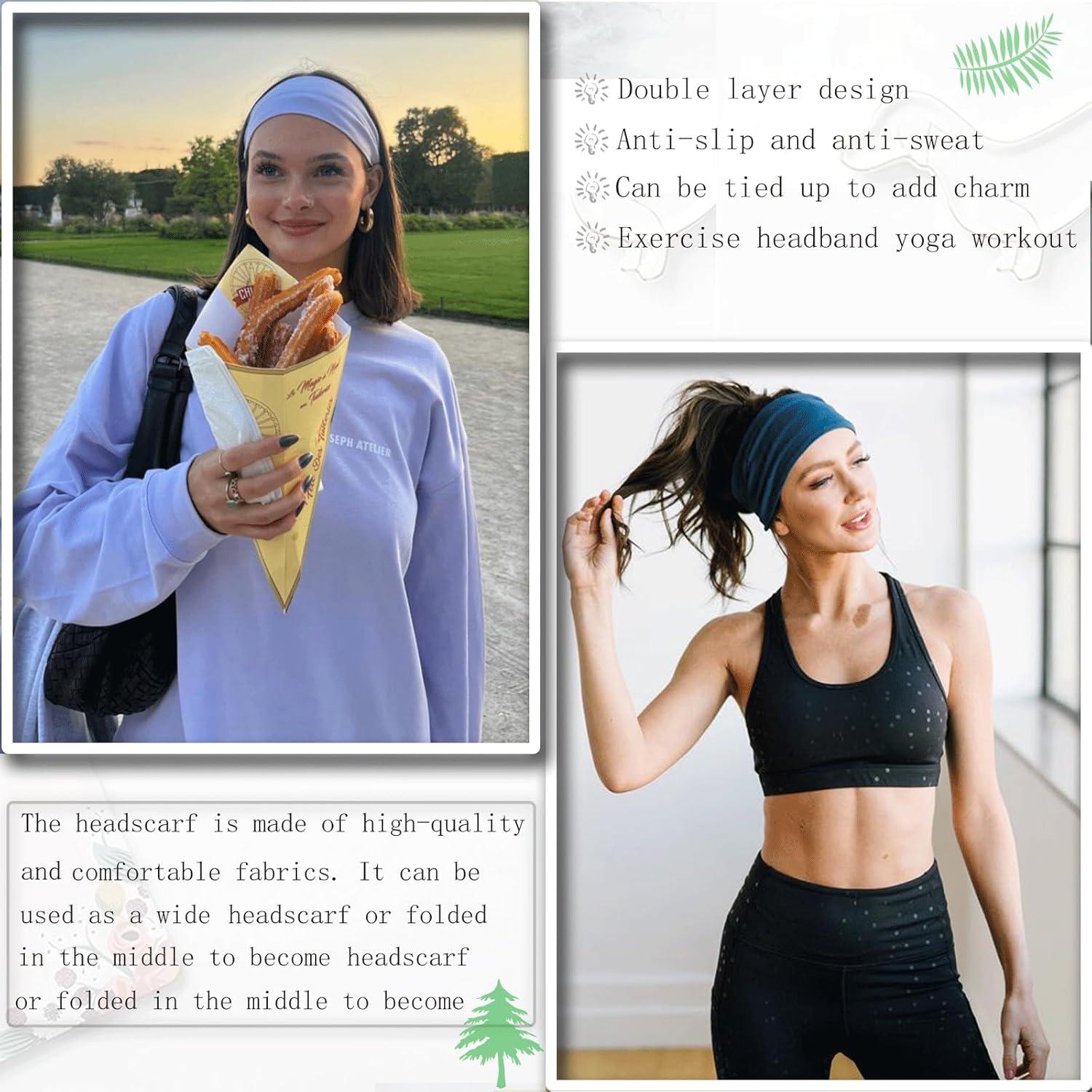 Paquete de 6 diademas turbanas anchas TuTive - Antideslizantes y suaves