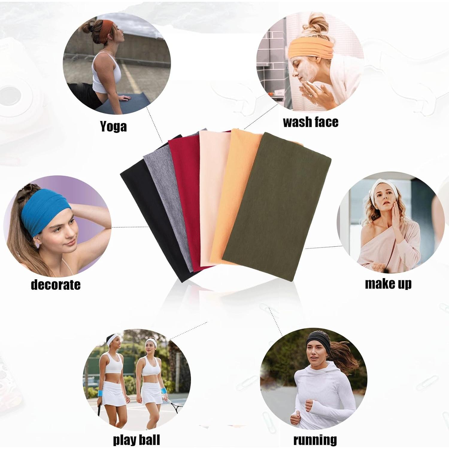 Paquete de 6 diademas turbanas anchas TuTive - Antideslizantes y suaves