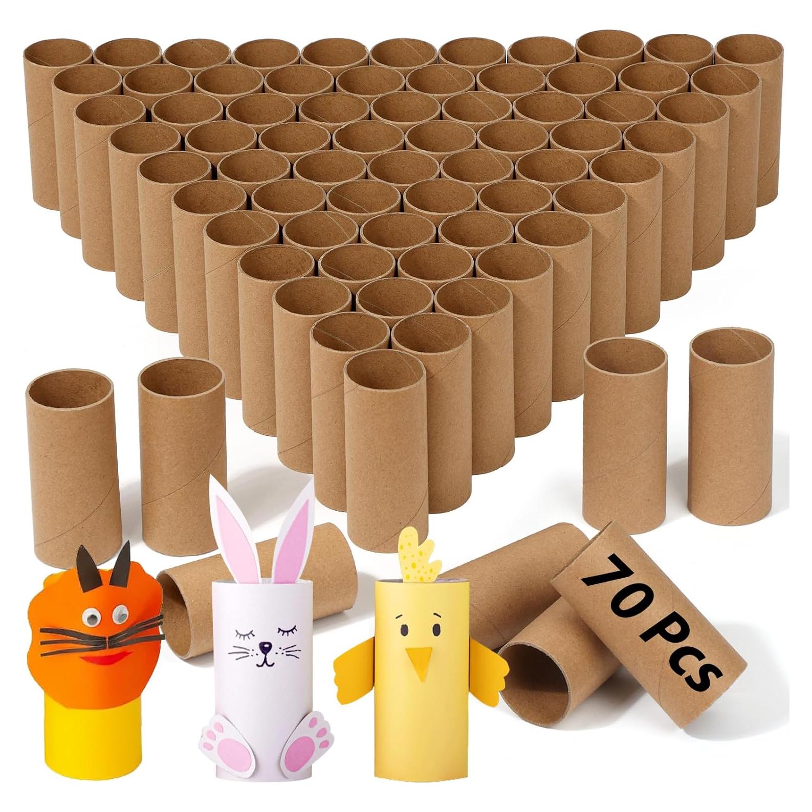 70 Tubos de Cartón para Manualidades MAPVOLUT 8.5 cm Marrón