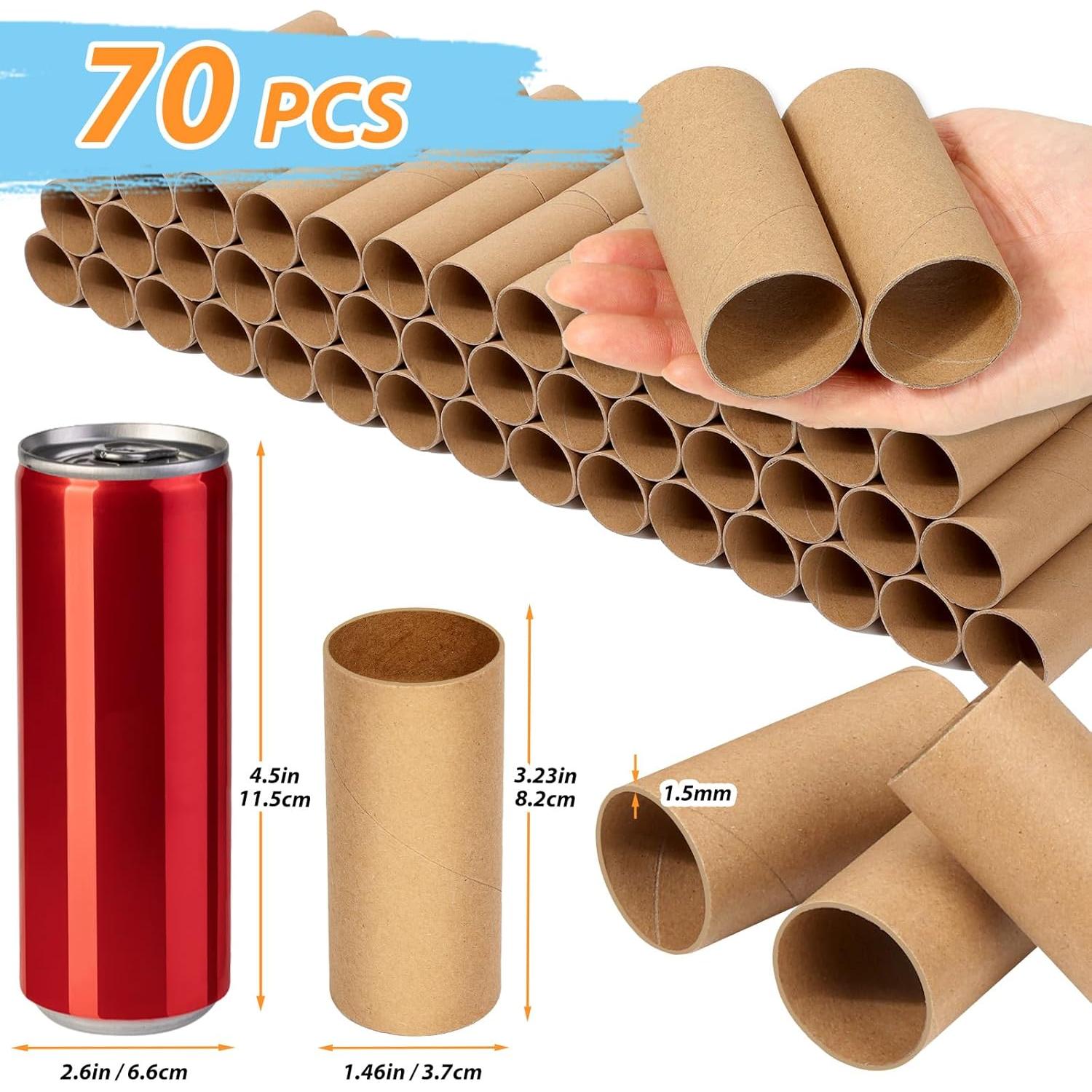 70 Tubos de Cartón para Manualidades MAPVOLUT 8.5 cm Marrón