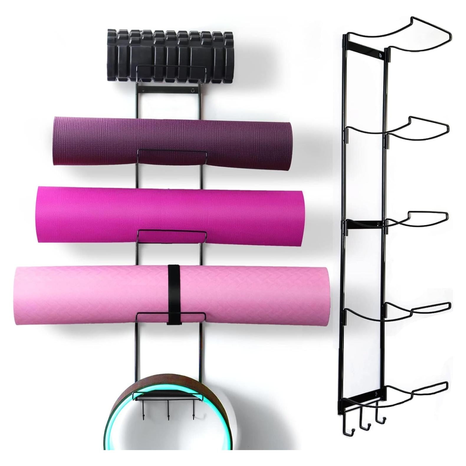 Soporte de Yoga MRZZATA 5 Niveles Montado en Pared Metal Negro