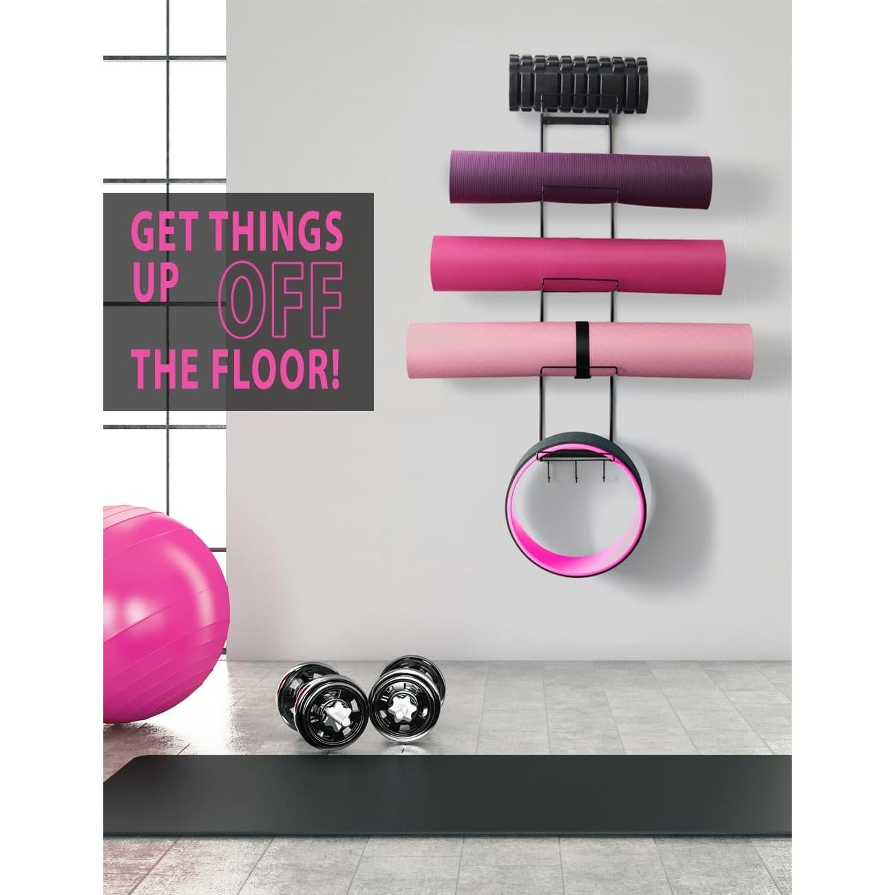 Soporte de Yoga MRZZATA 5 Niveles Montado en Pared Metal Negro