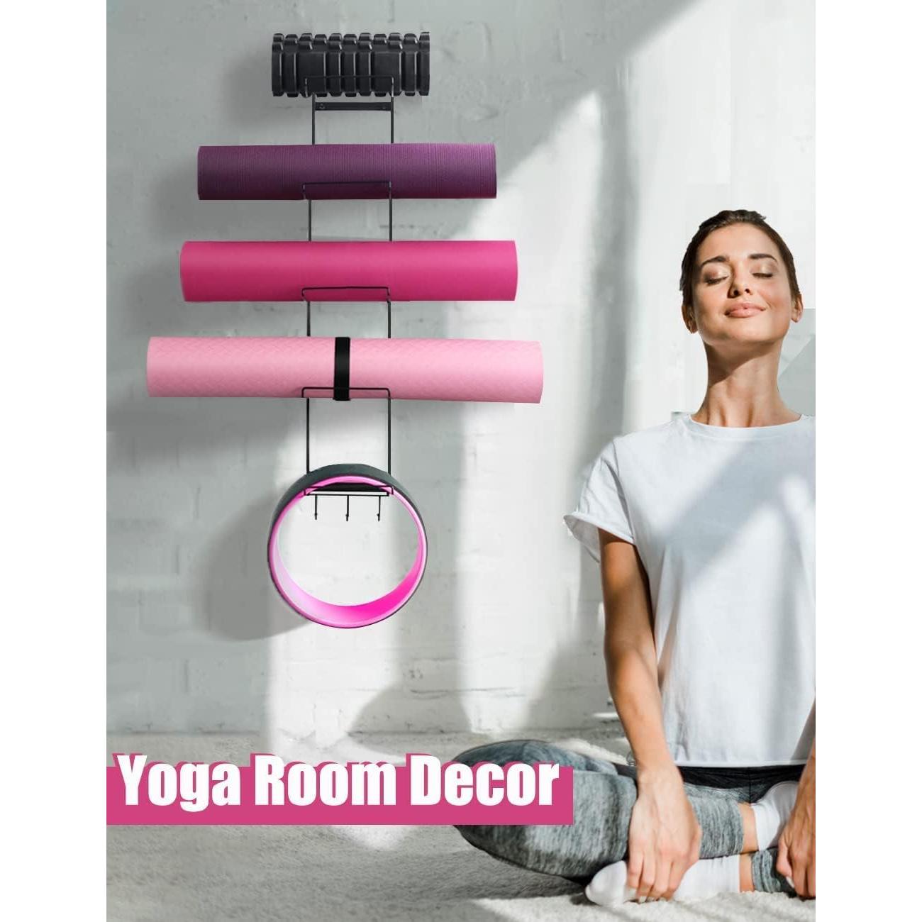 Soporte de Yoga MRZZATA 5 Niveles Montado en Pared Metal Negro