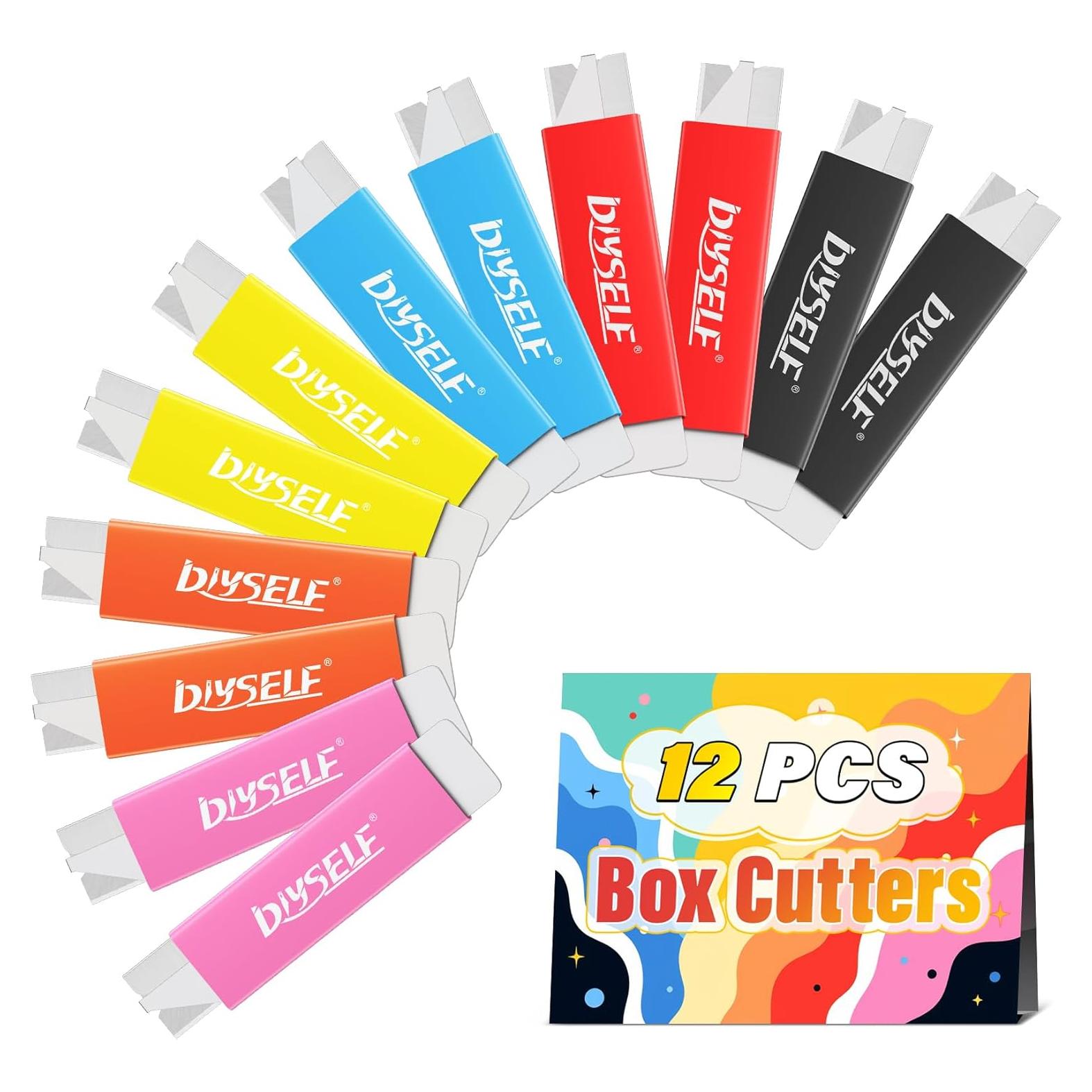 Cortadores de Cajas Retráctiles DIYSELF - Paquete de 12 Multicolor