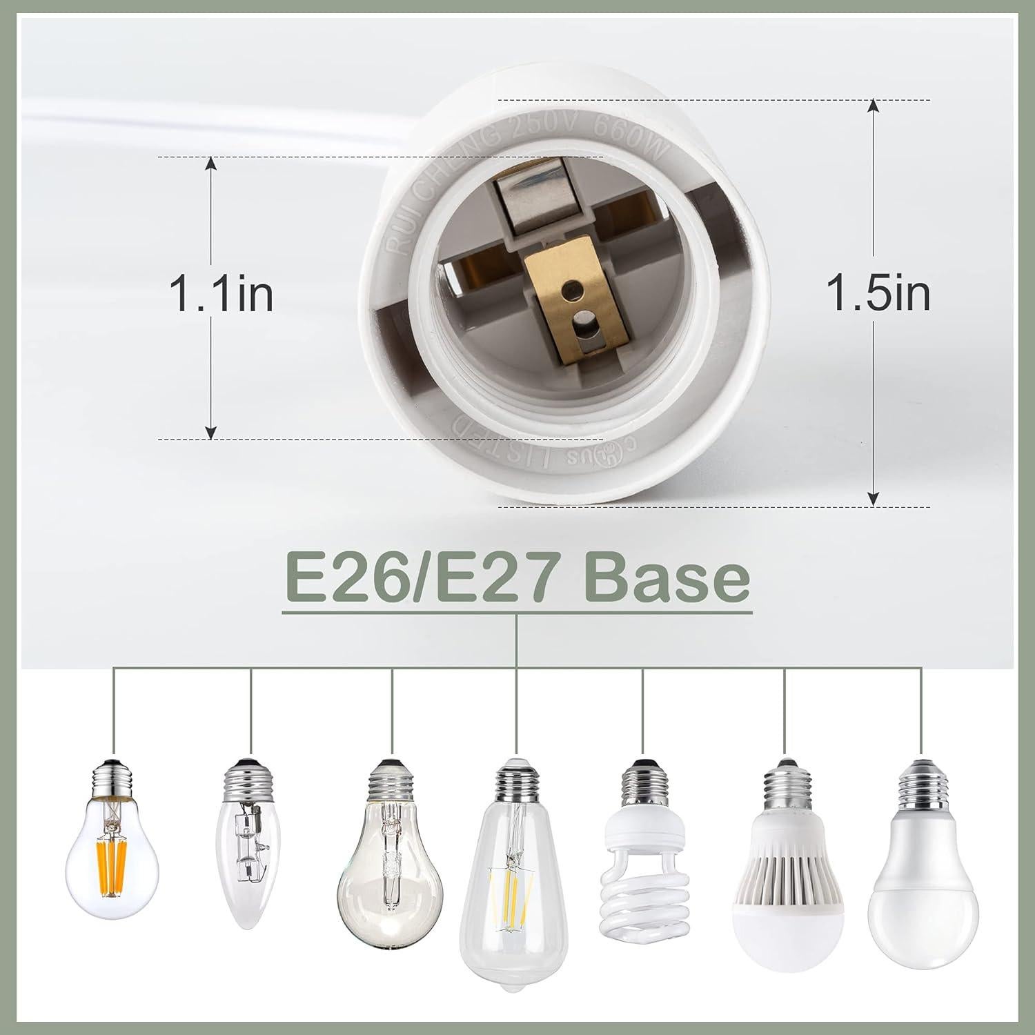 Cable de Lámpara Colgante Extensible JACKYLED 3.66m E26/E27