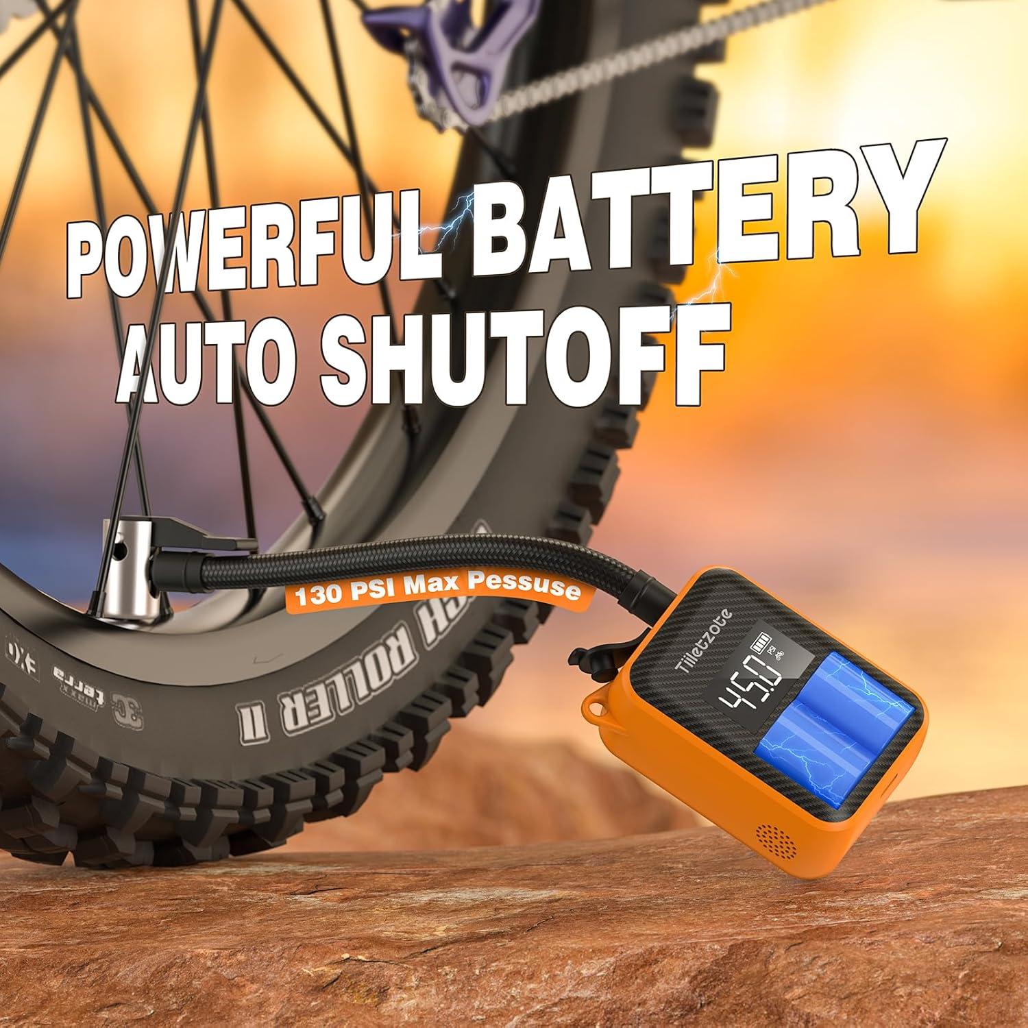 Bomba de Bicicleta Eléctrica Tiiletzote TAP405 130 PSI Portátil