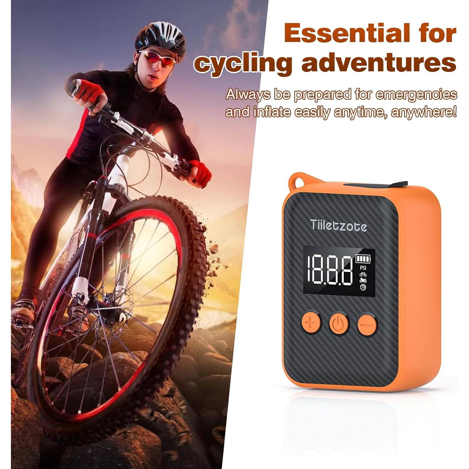 Bomba de Bicicleta Eléctrica Tiiletzote TAP405 130 PSI Portátil