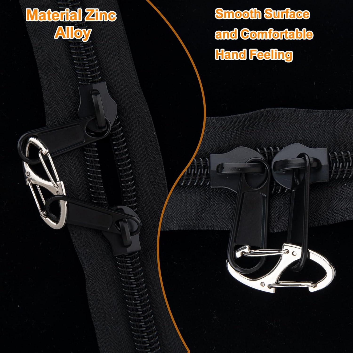 Clips Antirrobo de Cremallera Winsyison 8pcs Zinc Negro y Plata