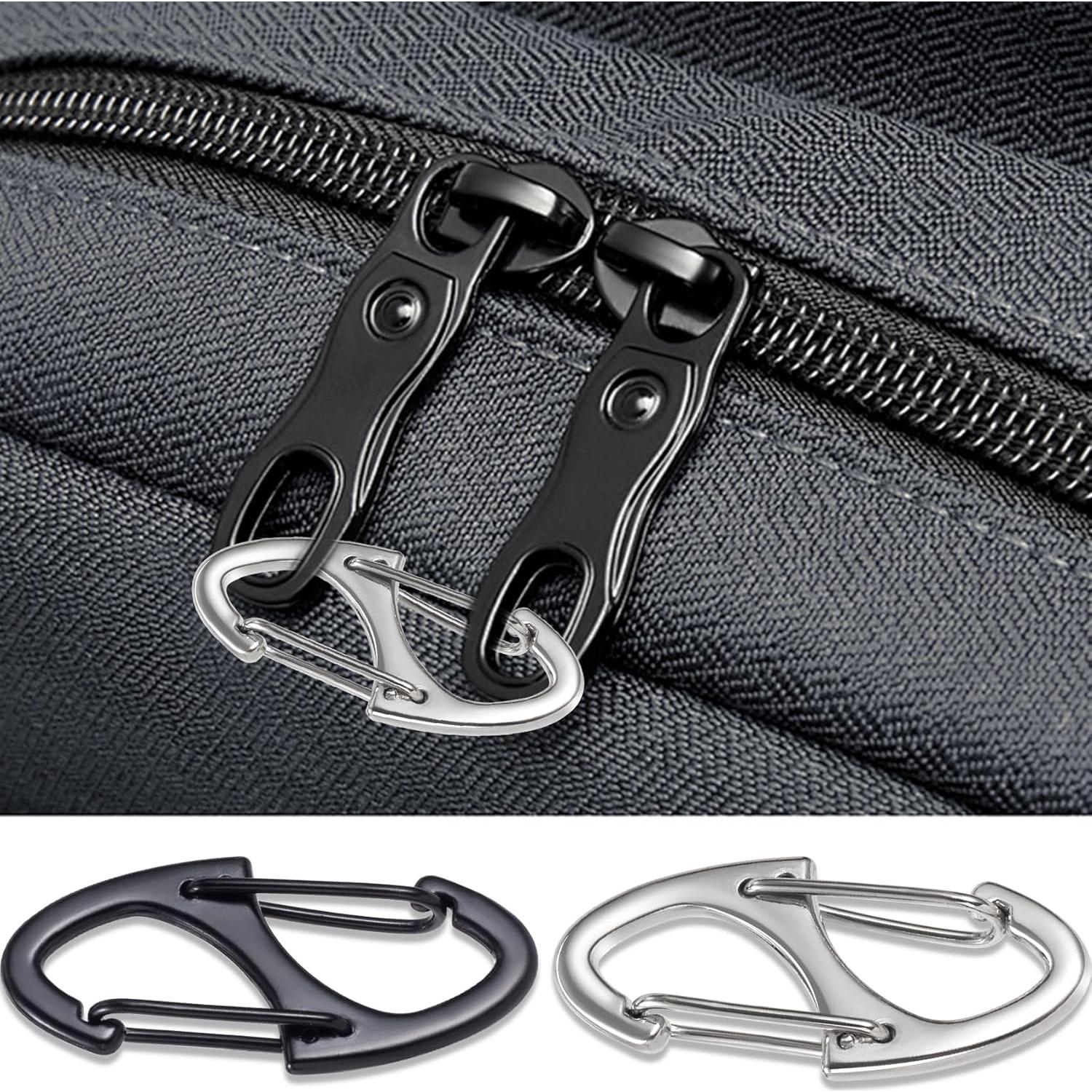 Clips Antirrobo de Cremallera Winsyison 8pcs Zinc Negro y Plata