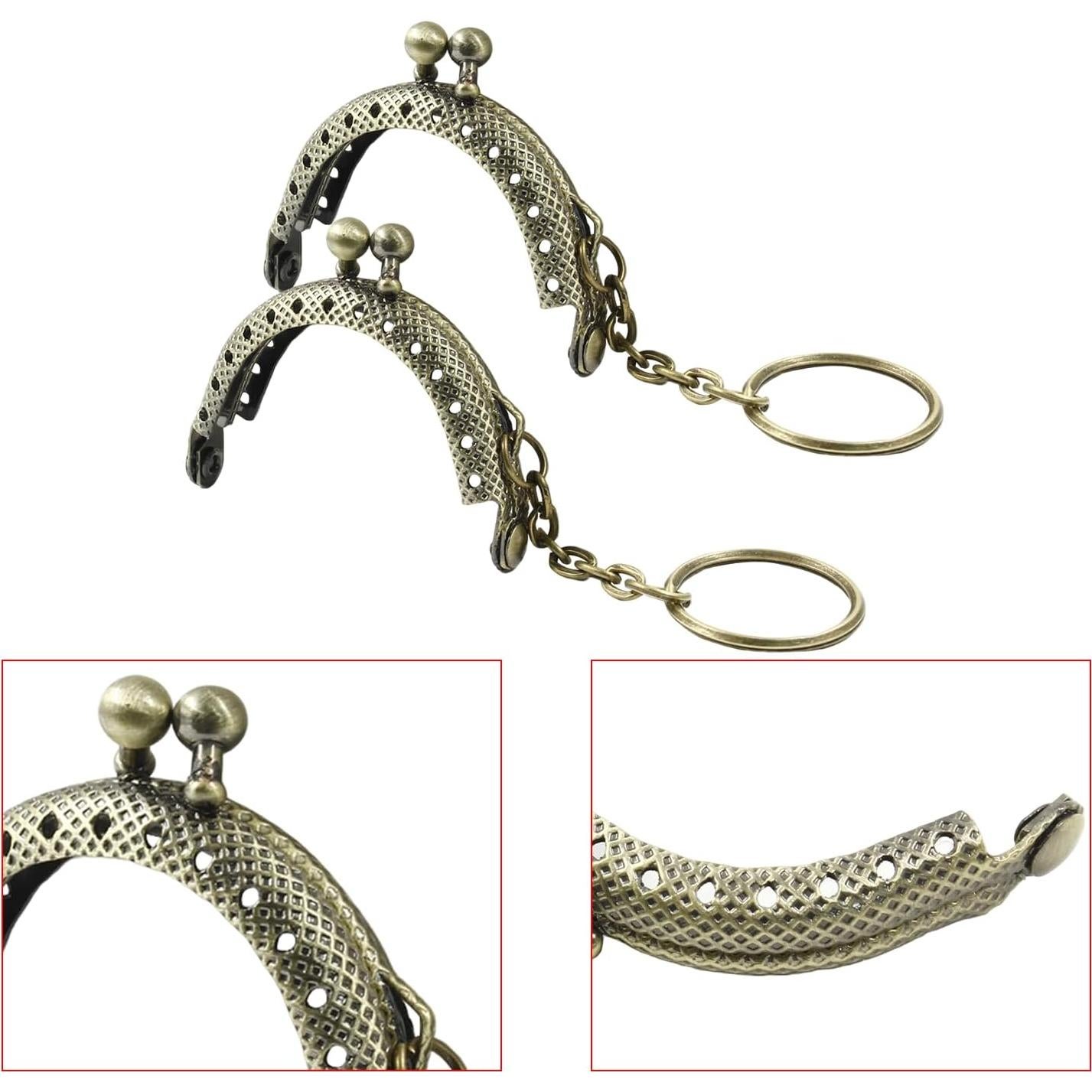 10 Cierres de Beso de Bronce para Monederos y Manualidades