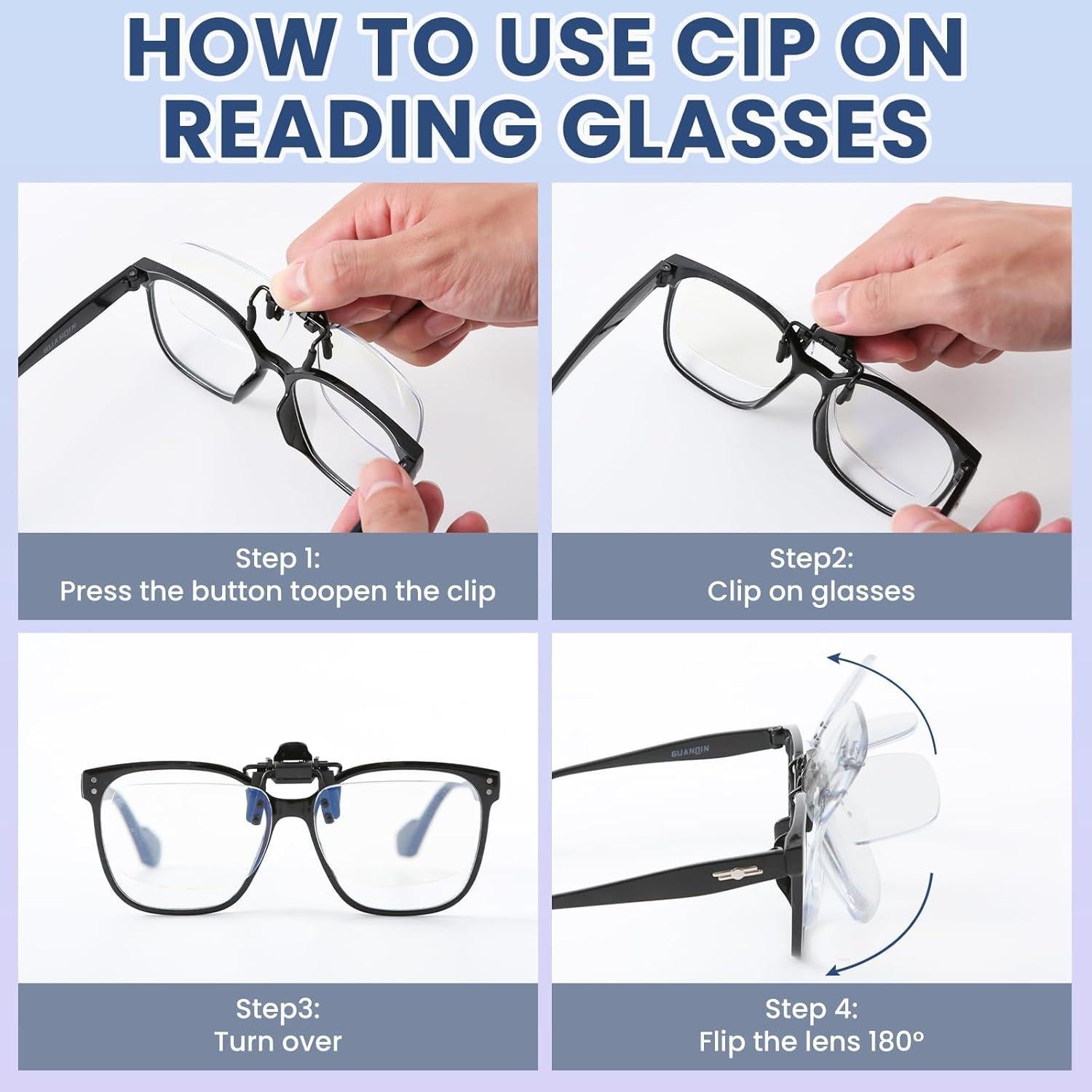 Gafas de Lectura Plegables con Clip Anti-luz Azul Unisex