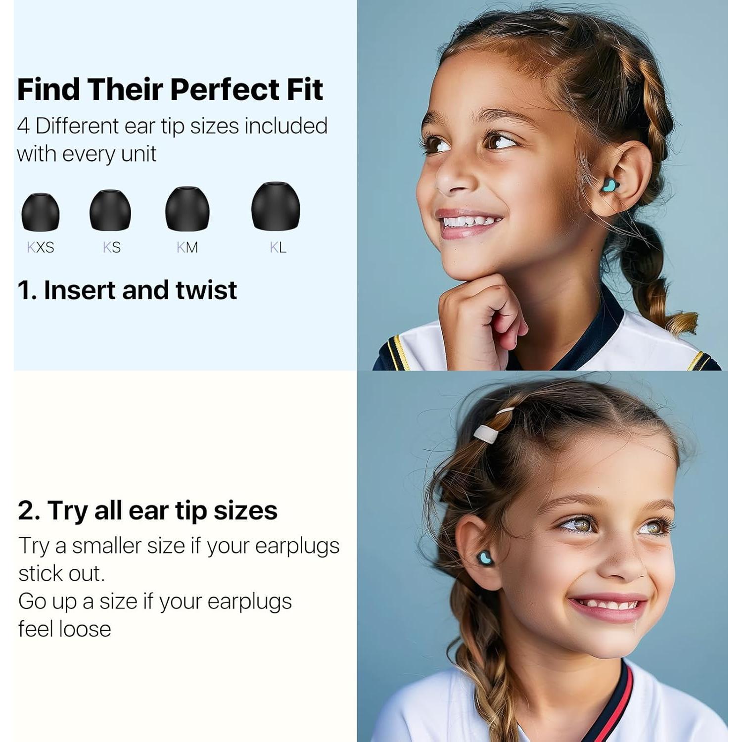 Tapones para Oídos Niños Softvox - Reutilizables 26 dB