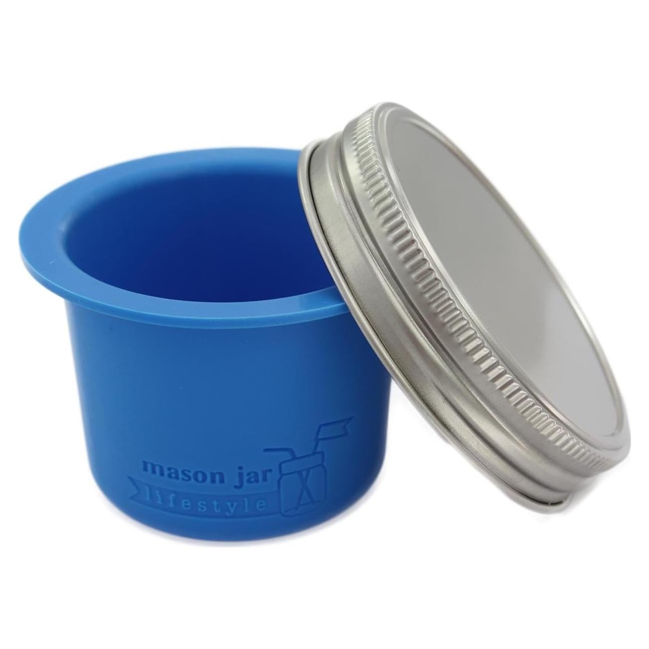 Taza Divisoria de Silicona Mason Jar Lifestyle - Boca Ancha Azul
