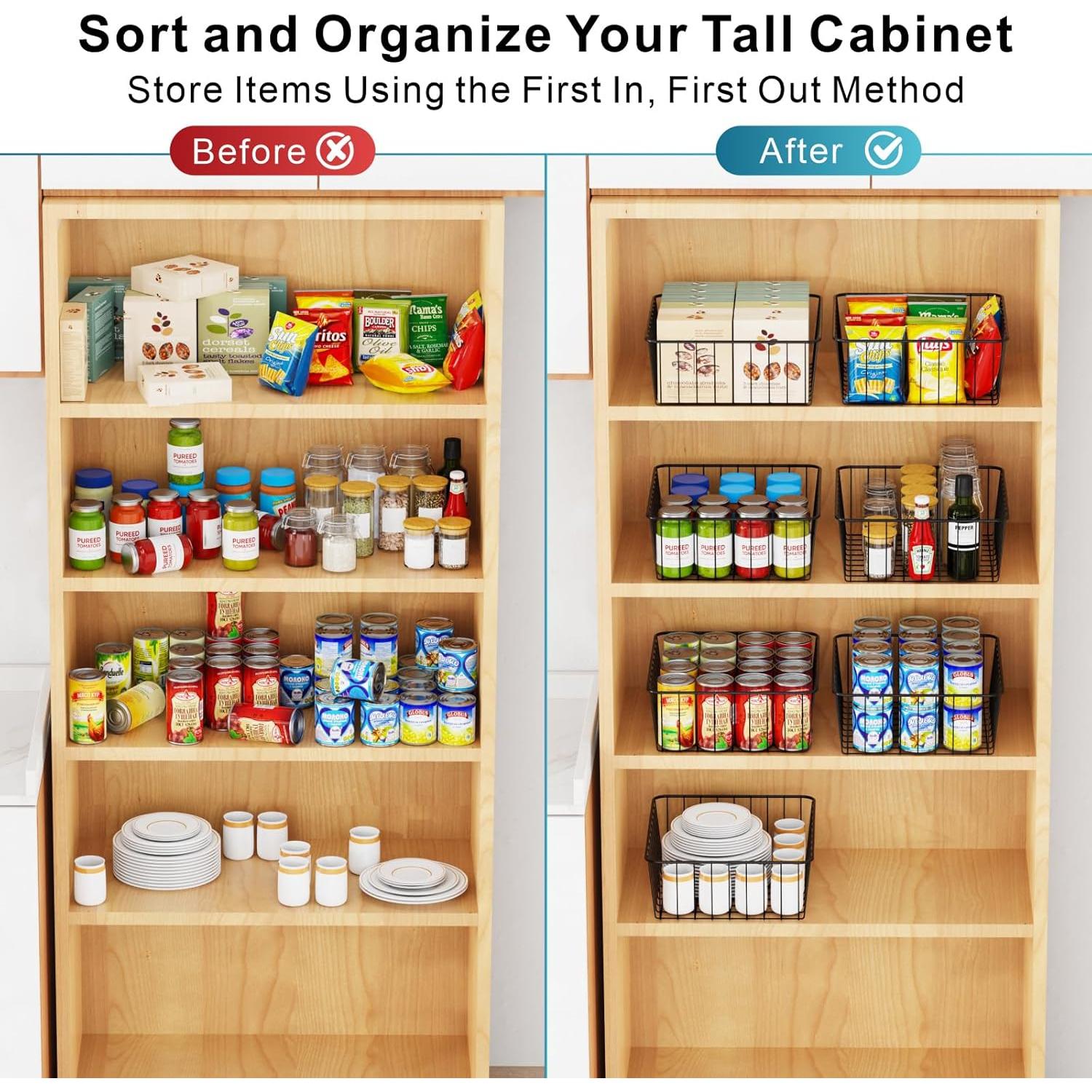 Organizador de Almacenamiento iSPECLE - 3 Cestas para Gabinetes Altos