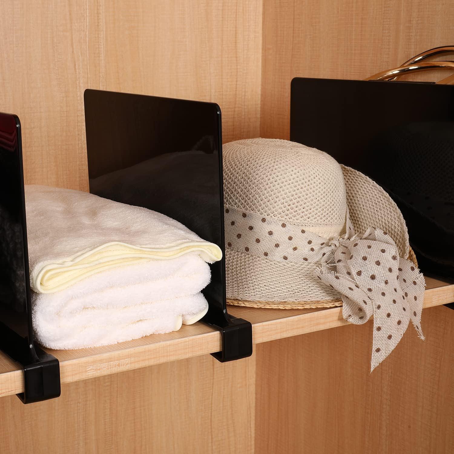 Divisores de Estante Acrílico Sooyee 8 PCS Negro 30.48x20.32 cm