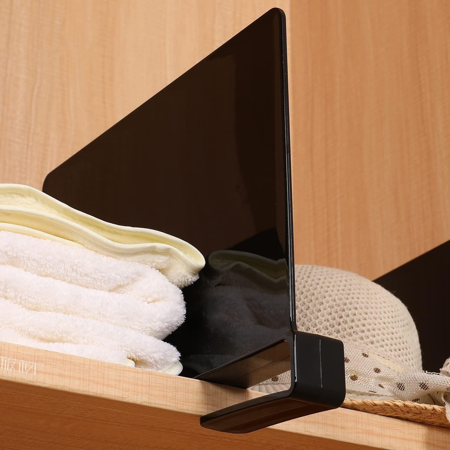 Divisores de Estante Acrílico Sooyee 8 PCS Negro 30.48x20.32 cm