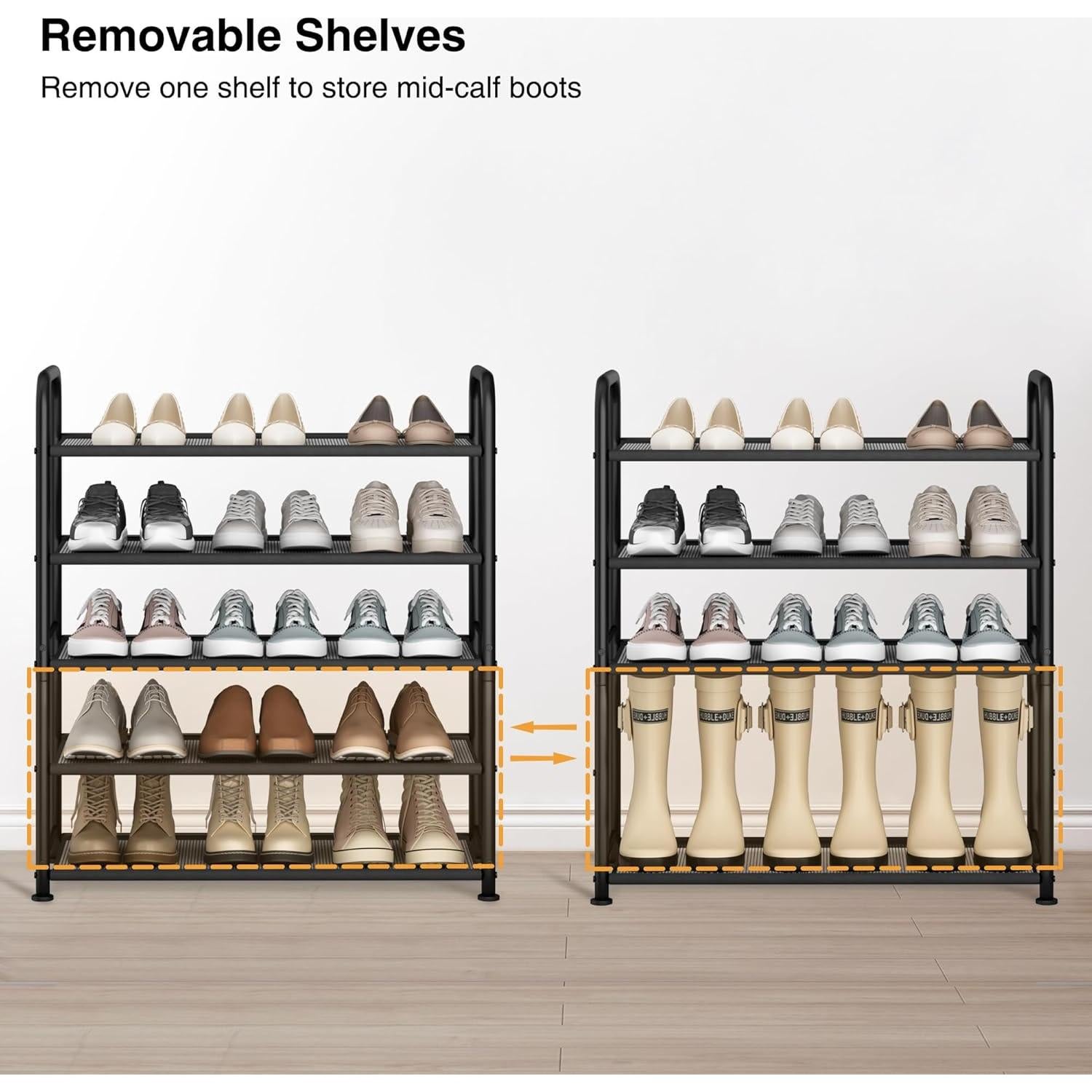 Estante para Zapatos STO STO 5 Niveles Metal Negro 15 Pares