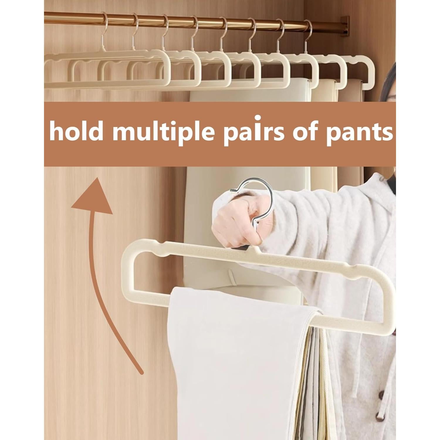 Perchas de Terciopelo HGYZE Ahorra Espacio 20 Unidades Beige