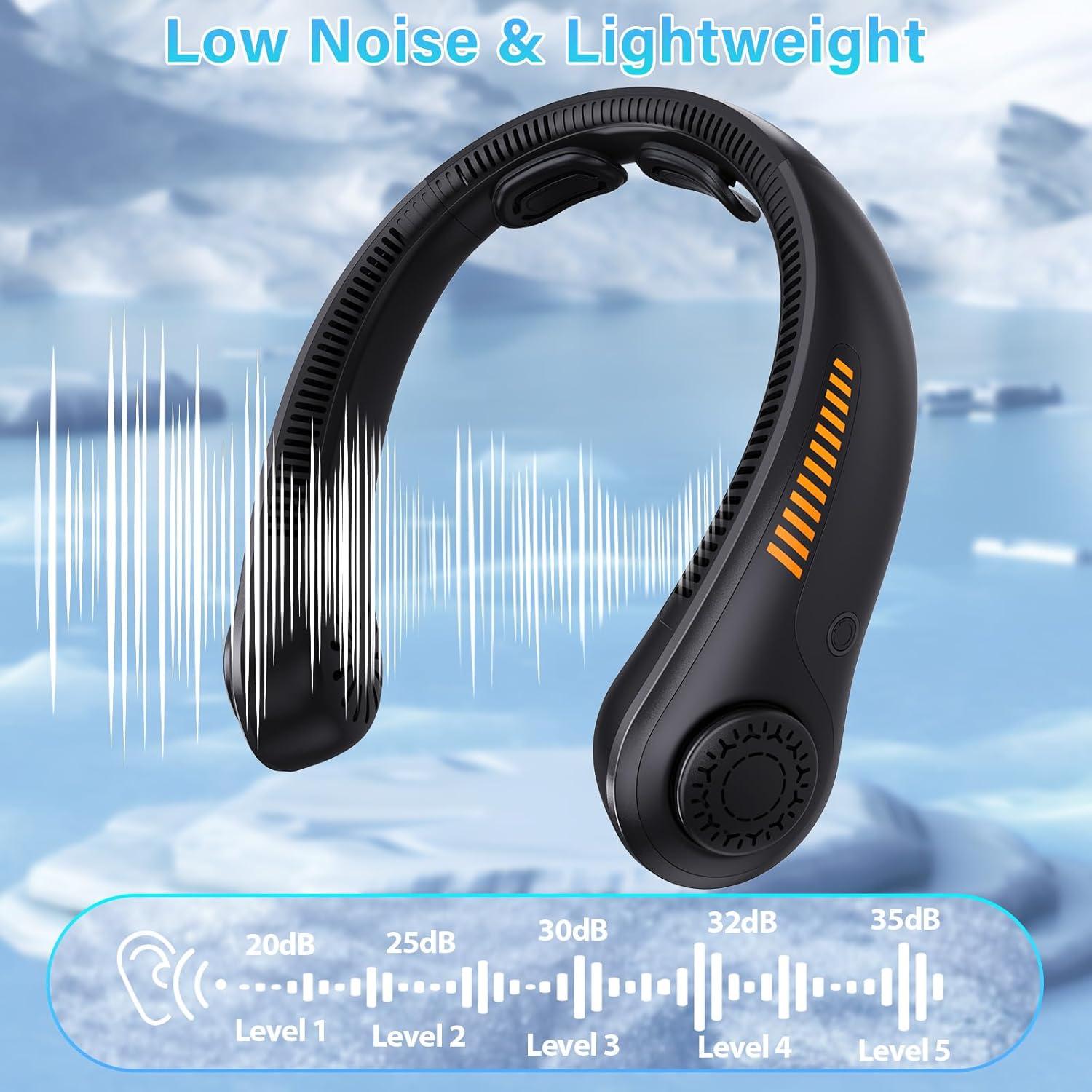 Ventilador de Cuello Portátil UZOPI Recargable 5 Velocidades